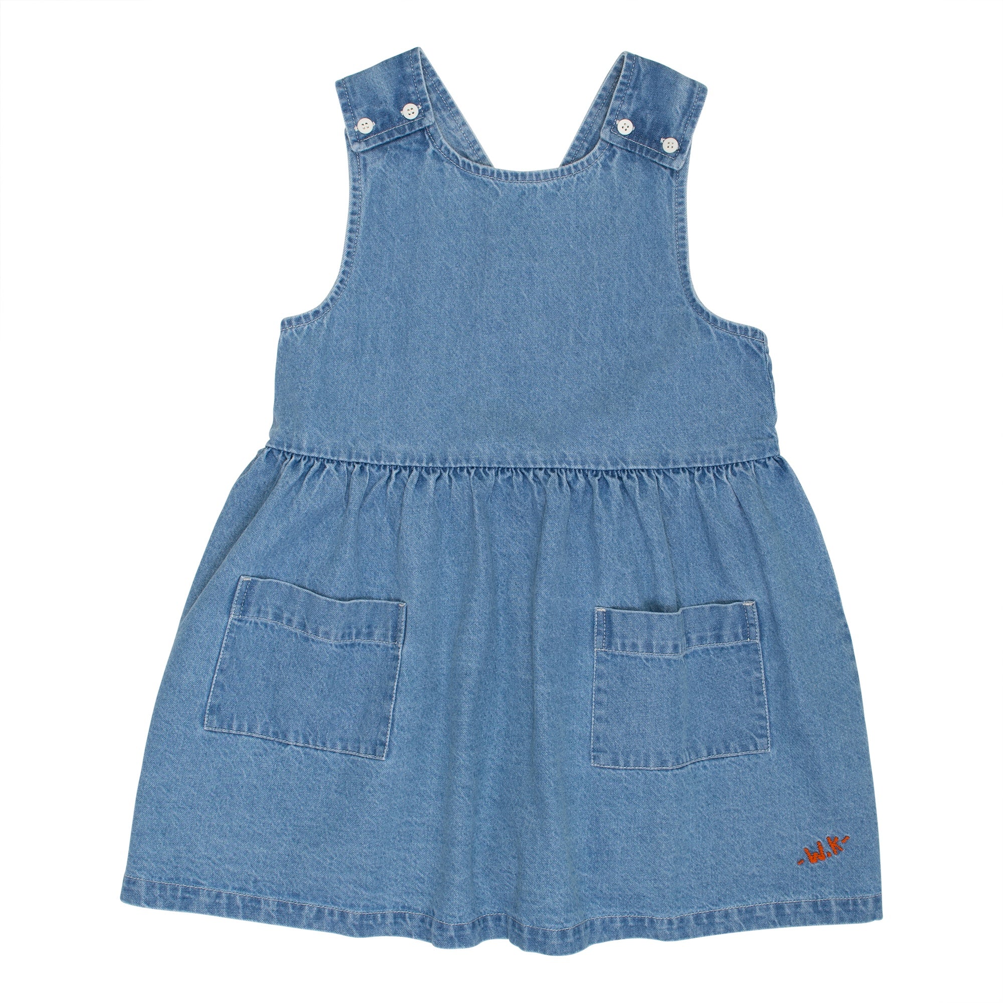 Swing Pinafore - Mid Bleached Denim