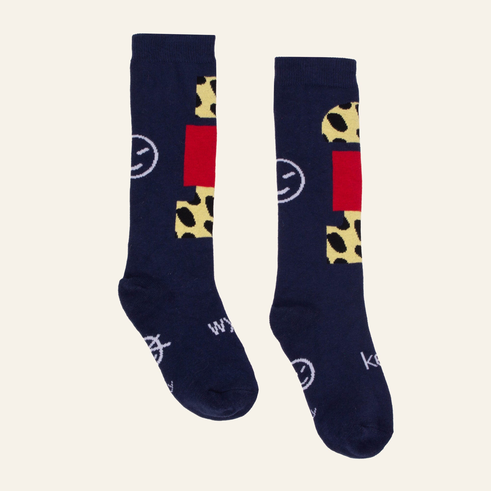 Block Print Sock - Navy Multi