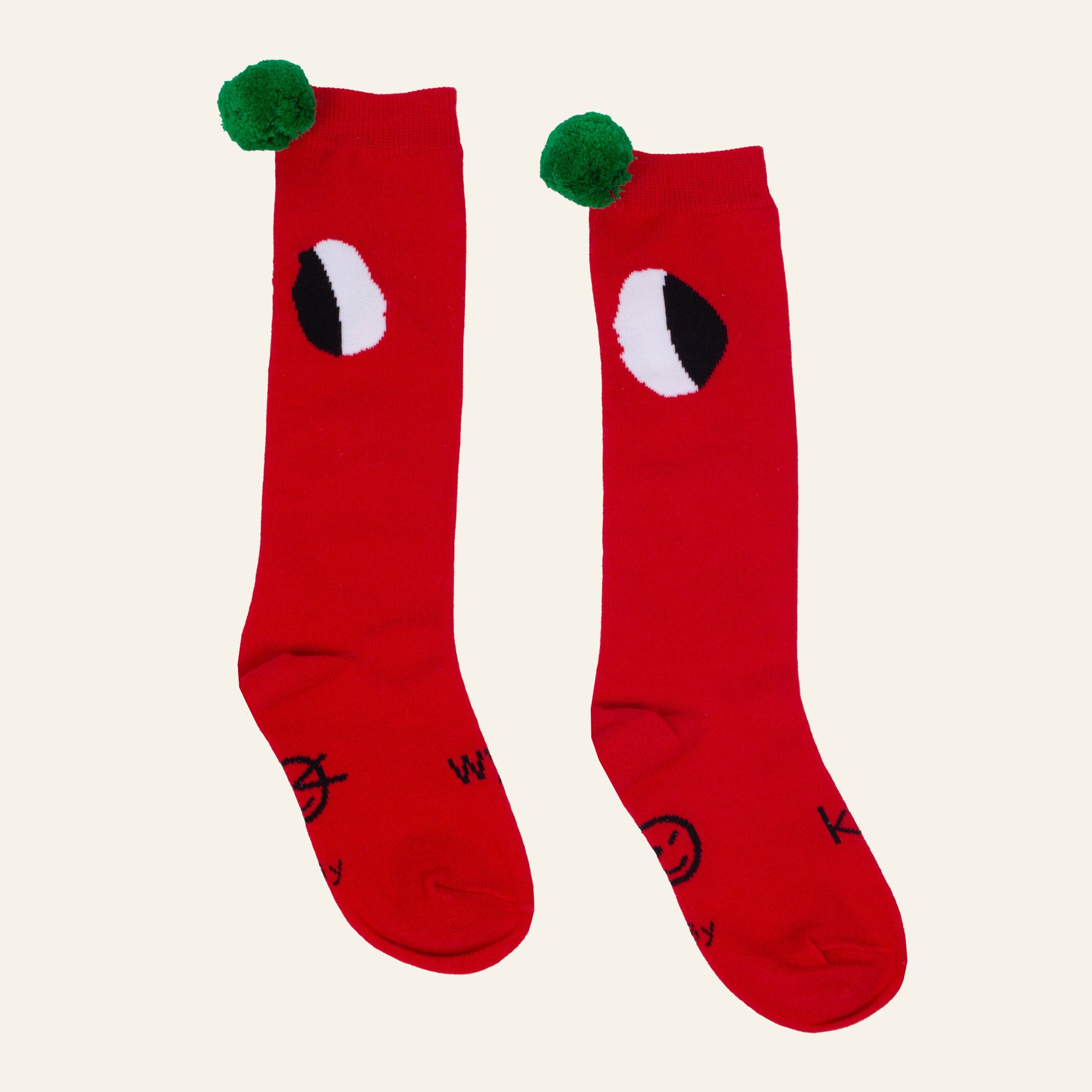 Pom Pom Sock - Ladybird Red