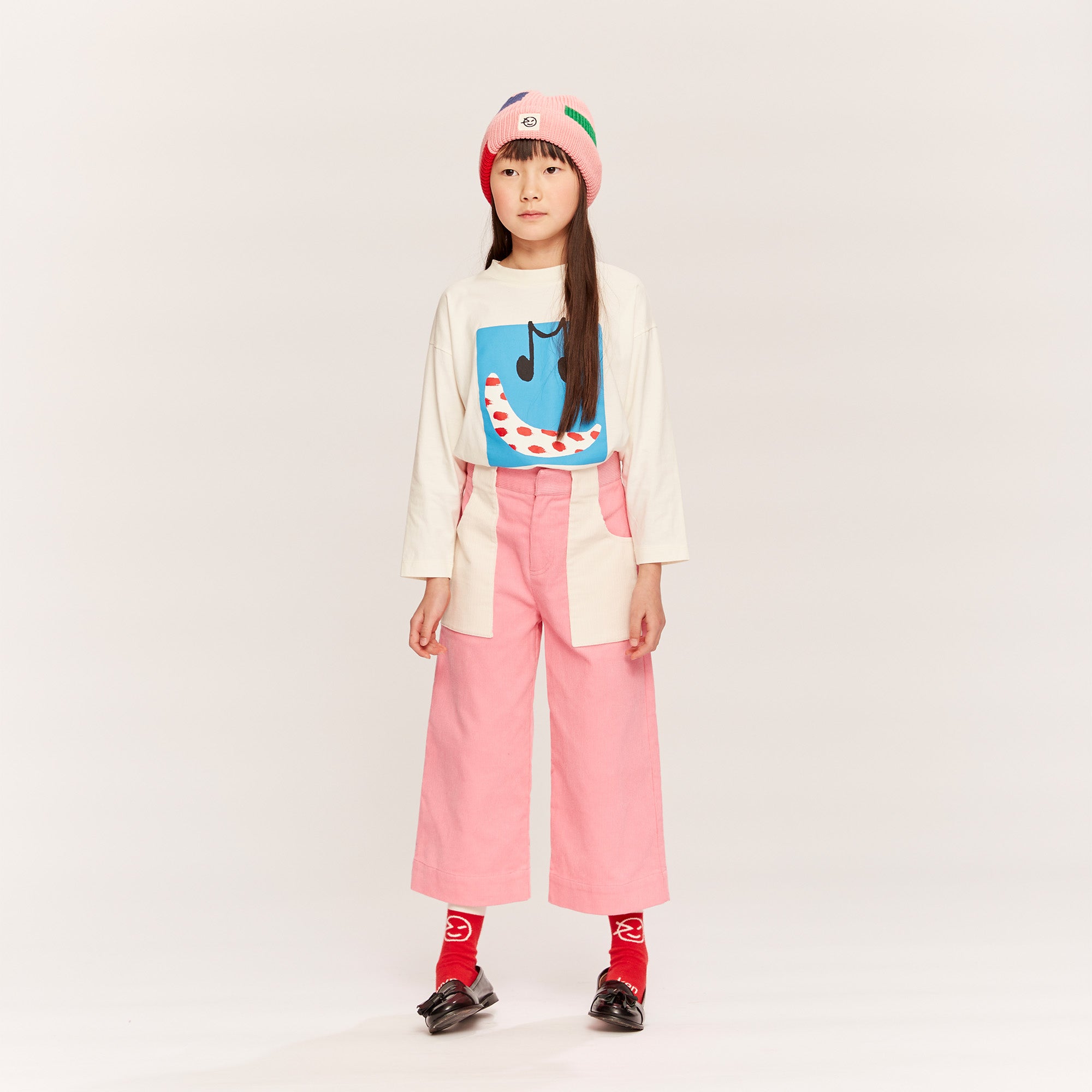 Block Beanie - Blush Pink Multi