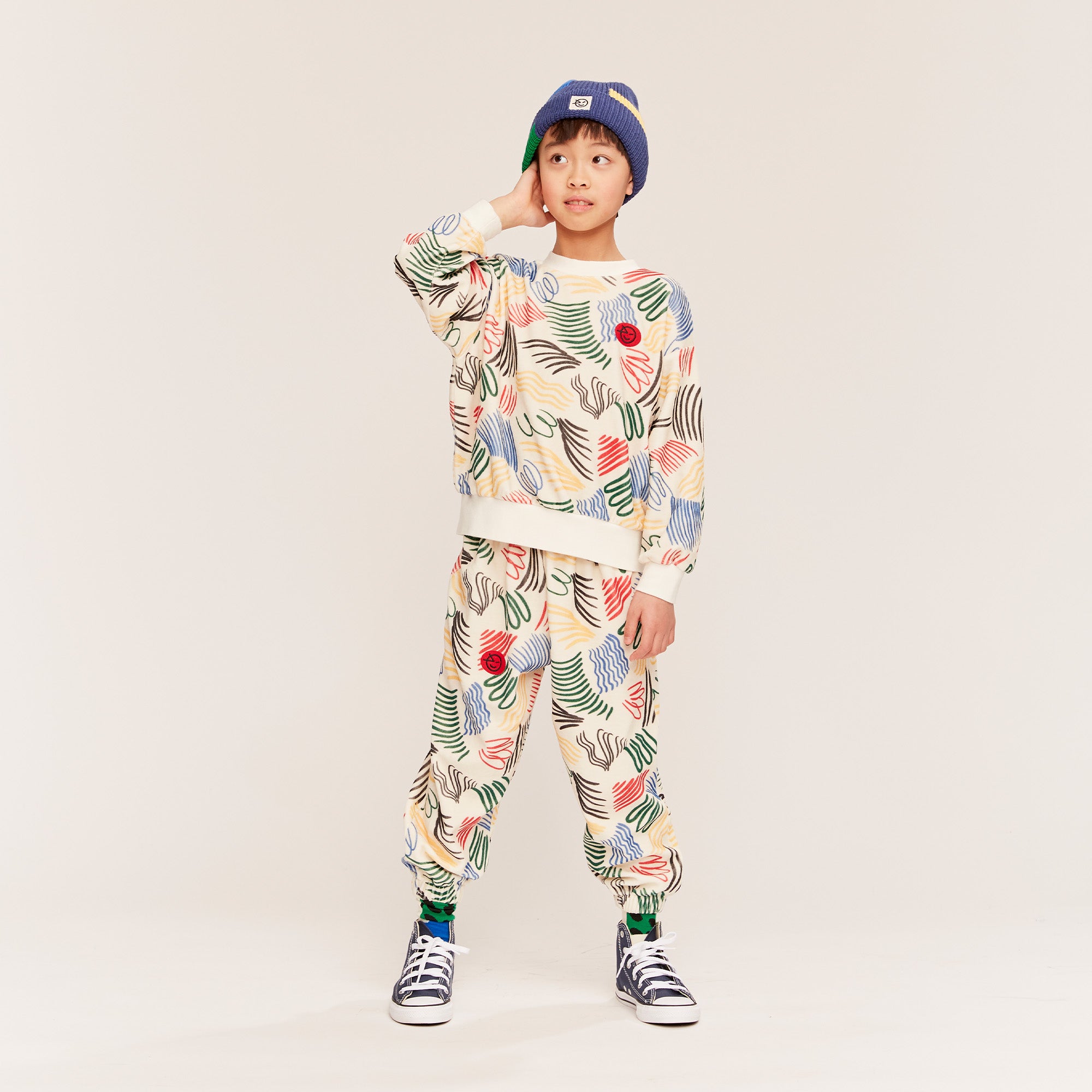 Block Beanie - Navy Multi