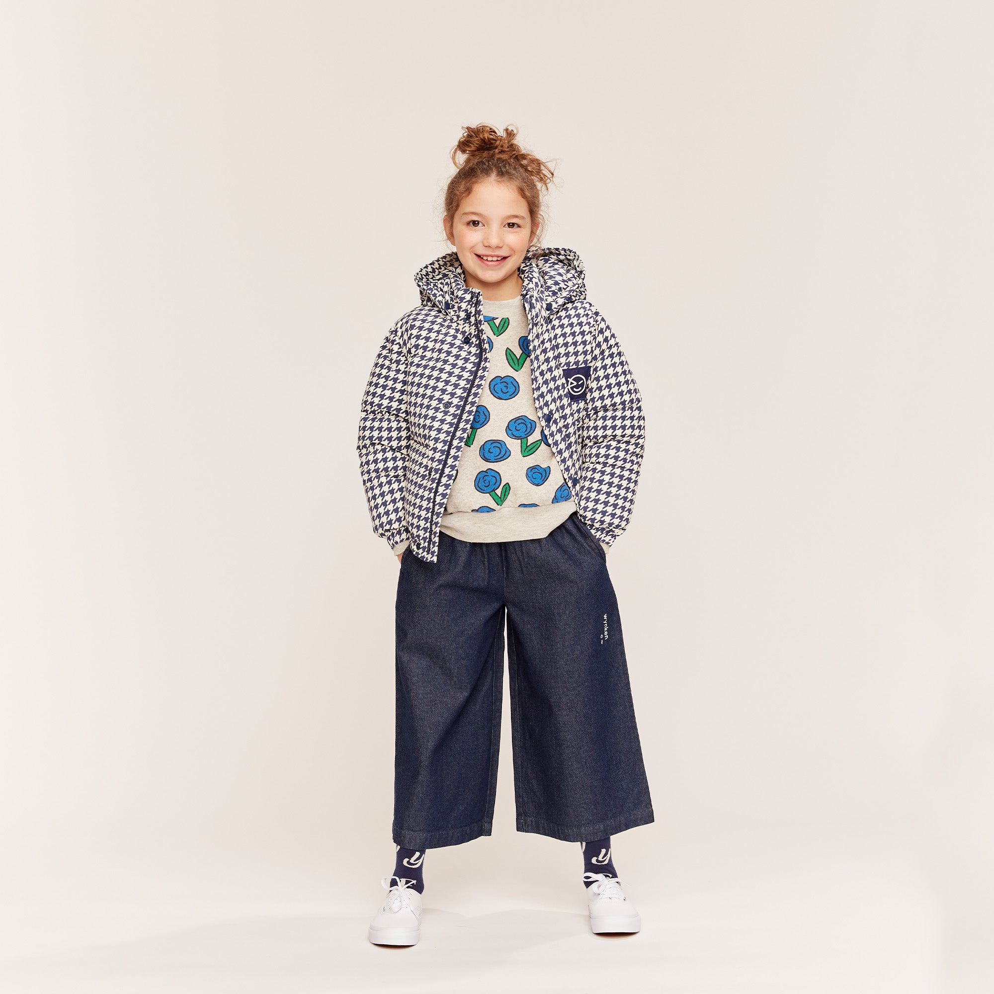 Burletta Down Jacket - Navy Dogtooth