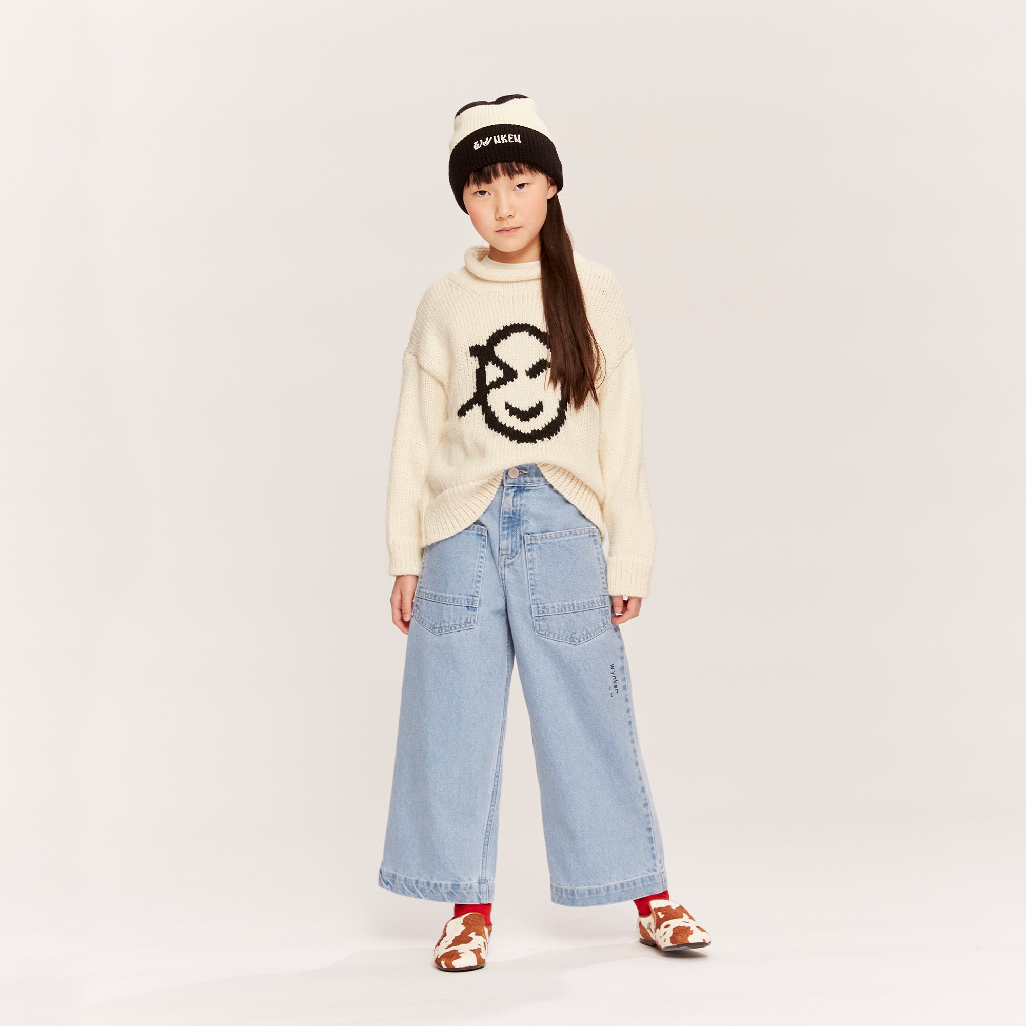 Chunky Wynk Jumper - Ecru / Black