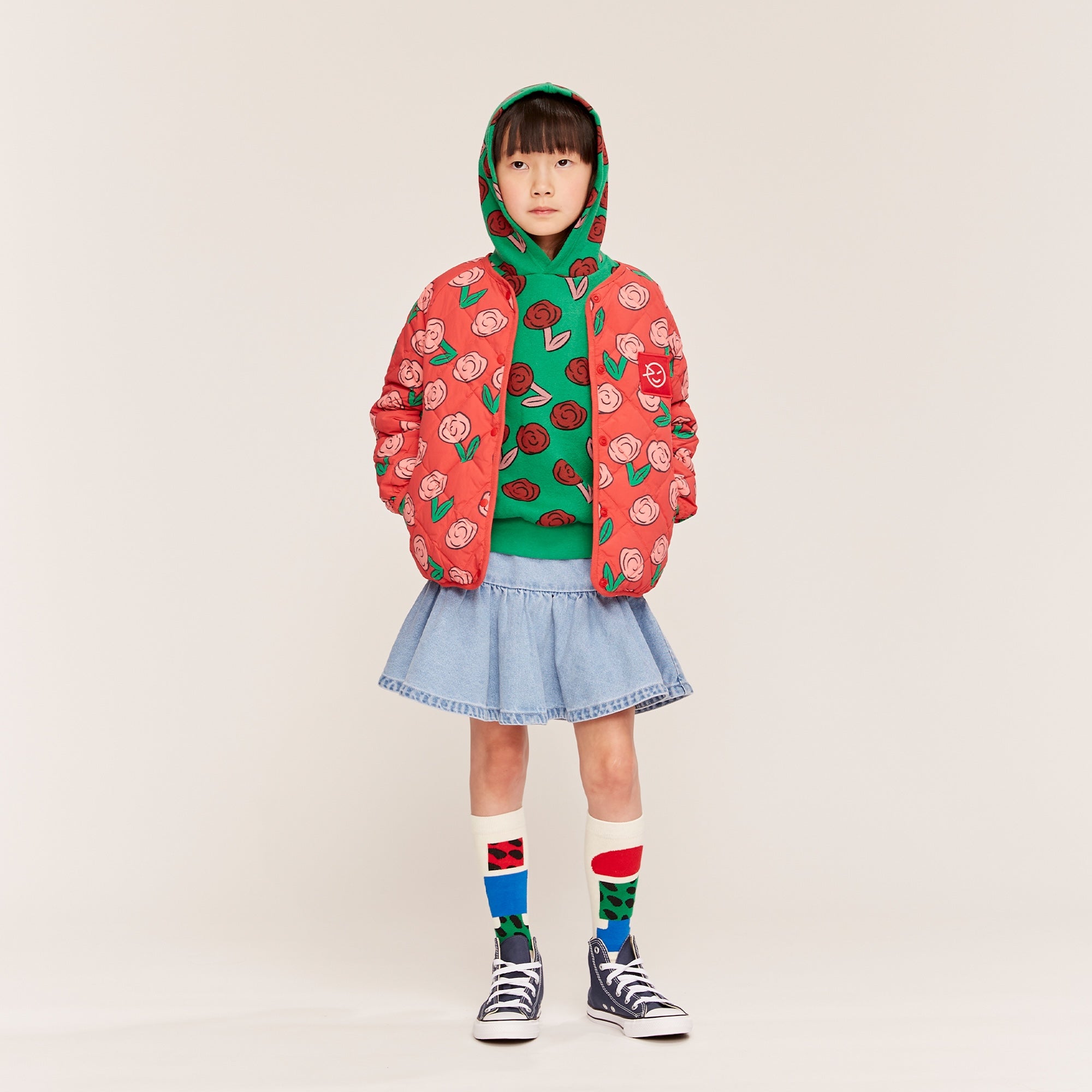 Dancing Dahlia Hoody - Python Green