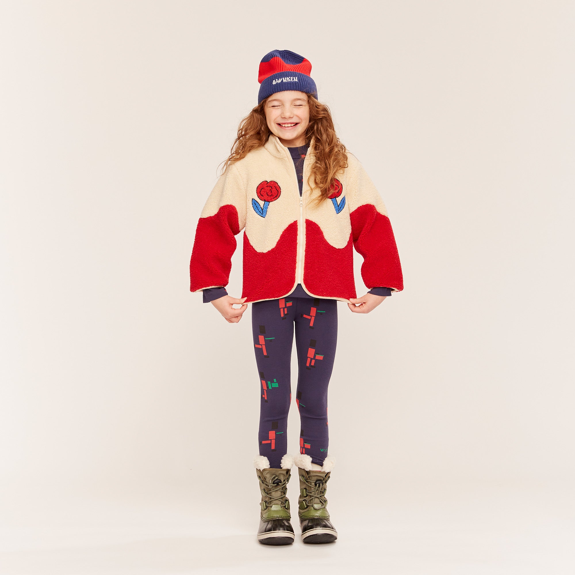 Dancing Dahlia Jacket - Ecru / Red