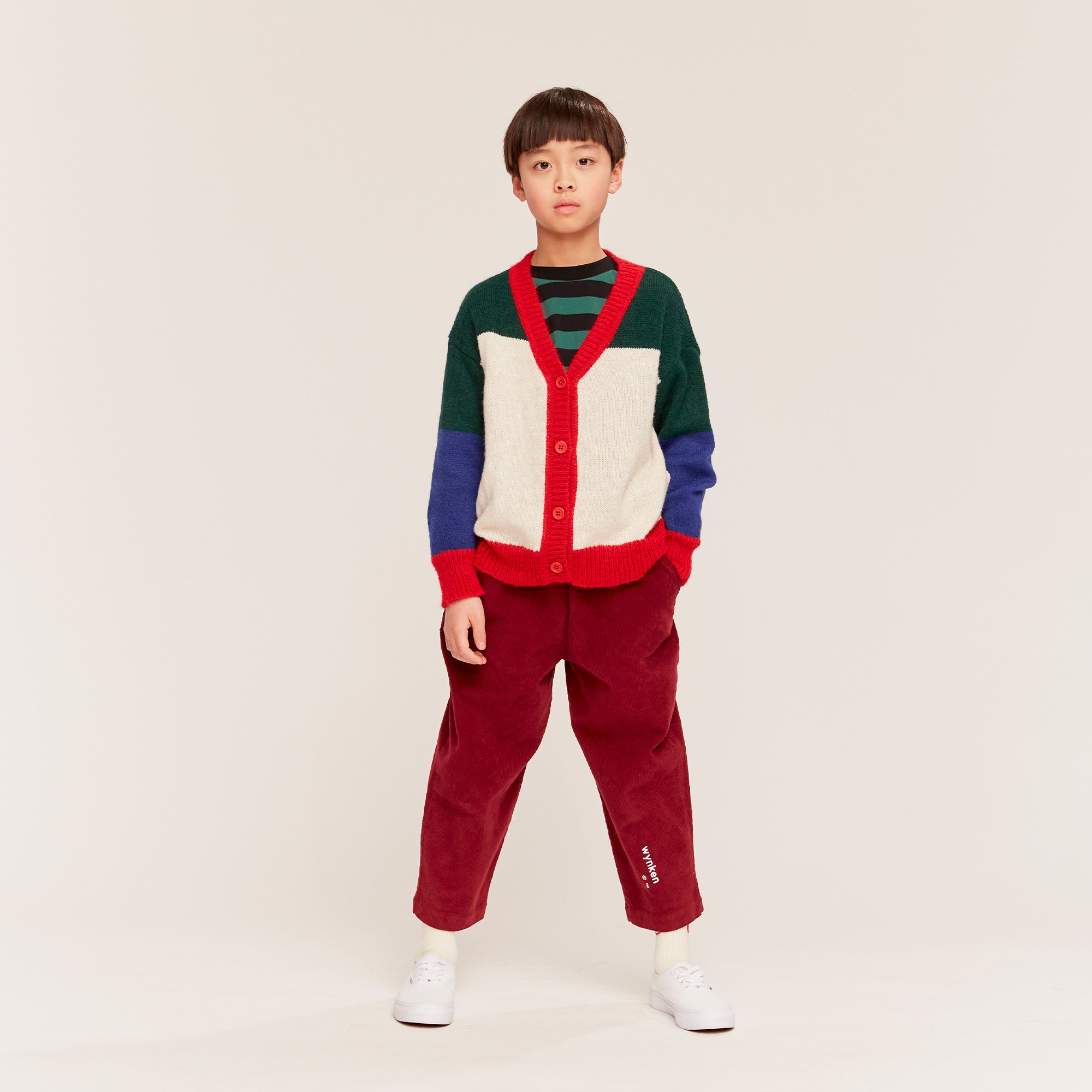 Lively Lento Cardigan - Ecru / True Blue