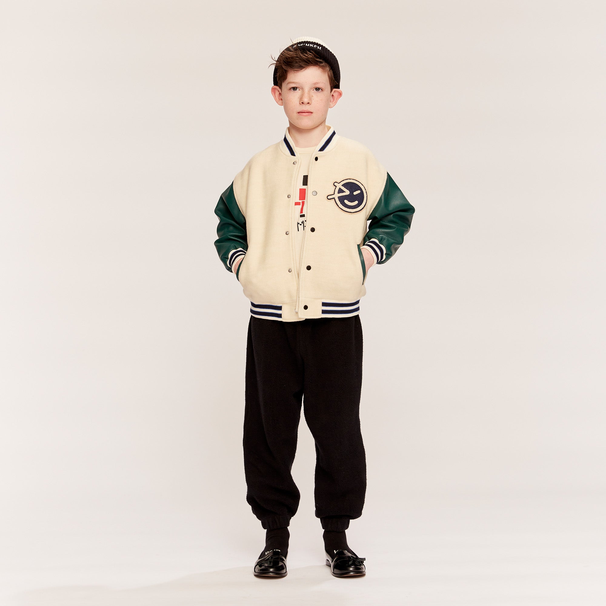 Mako Bomber - Ecru / Forest Green