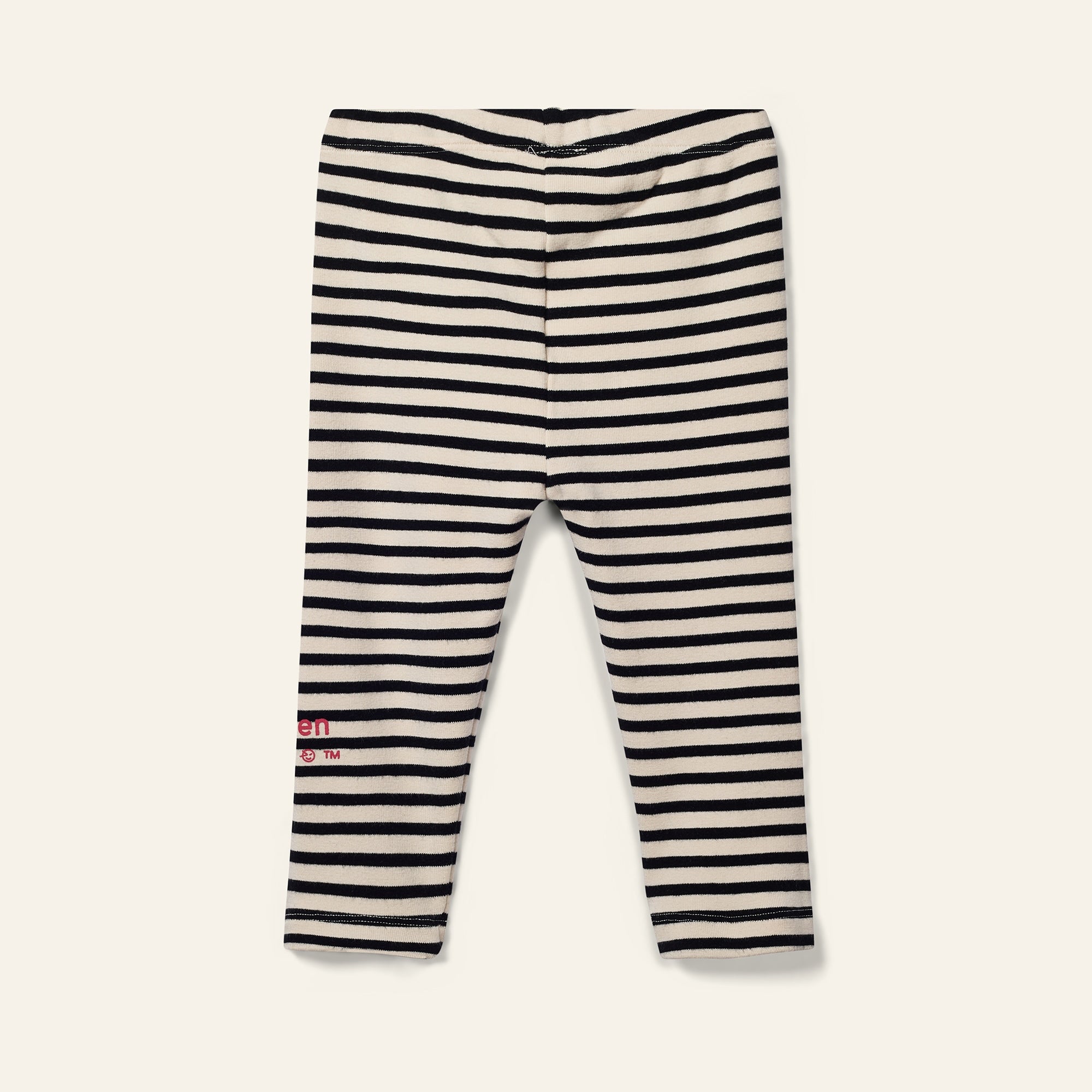Mini Lento Legging - Black / Ecru Stripe