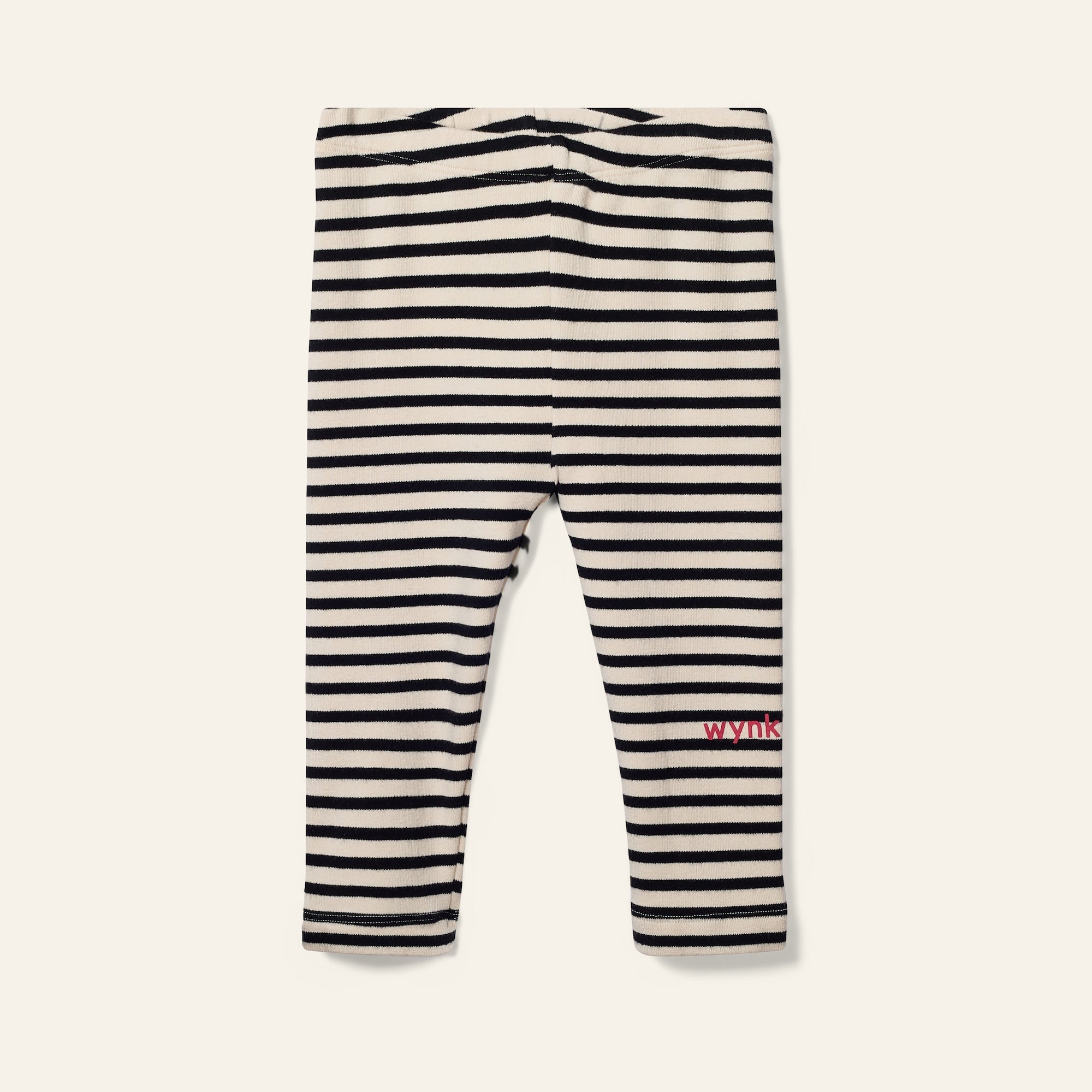 Mini Lento Legging - Black / Ecru Stripe