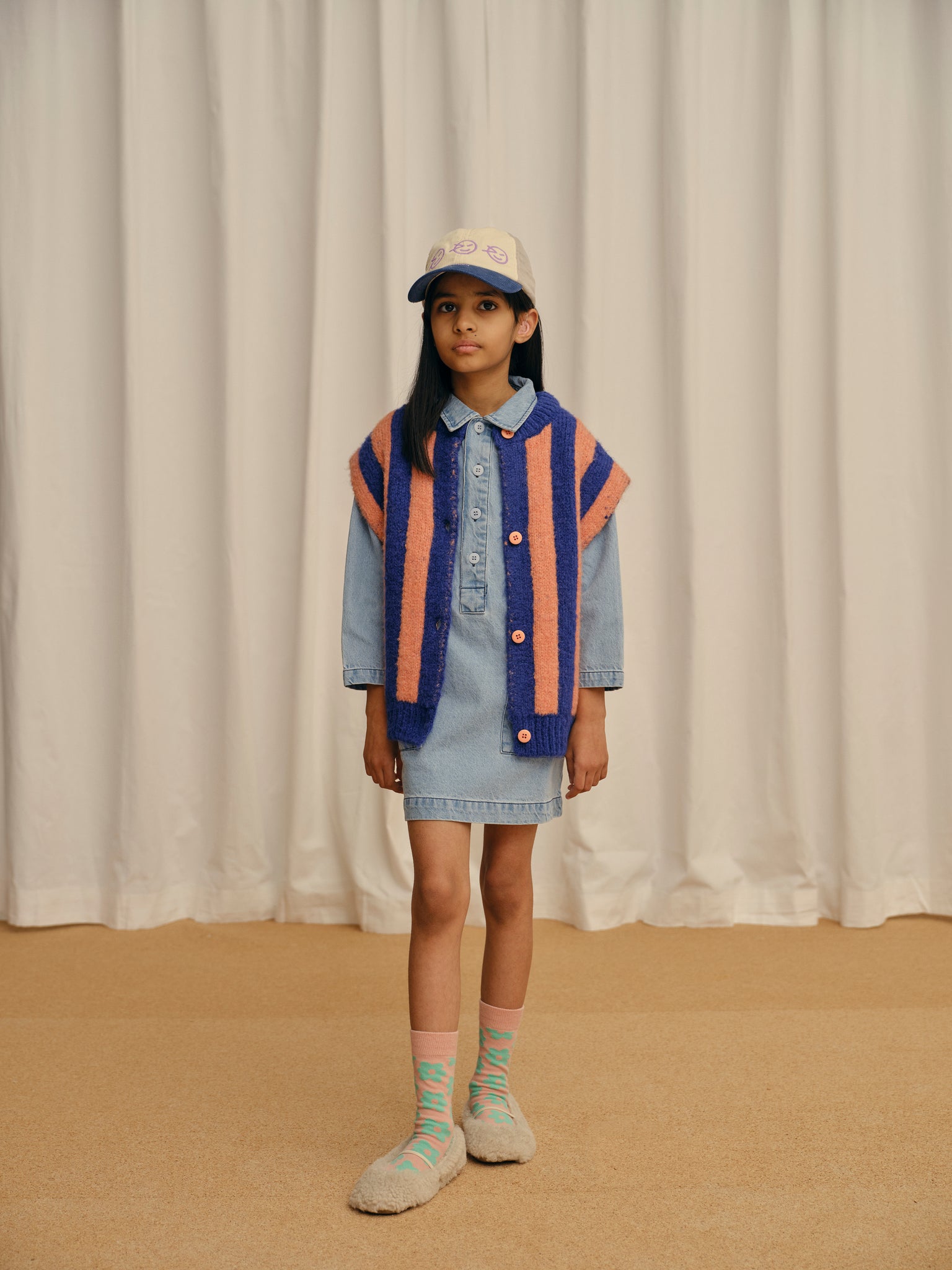 Sator Waistcoat - Night Blue / Peach