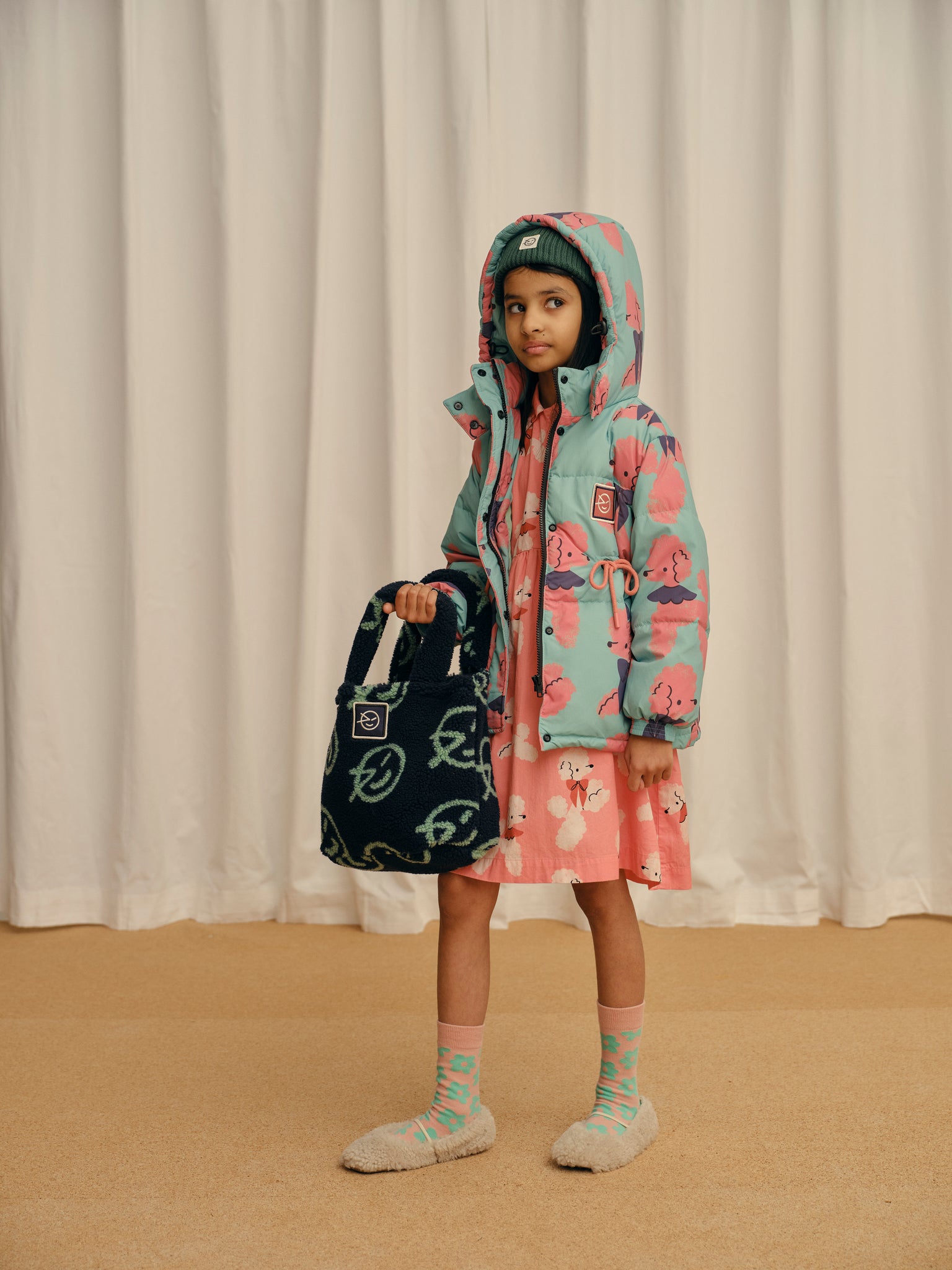 Nube Dress - Pale Pink Poodles