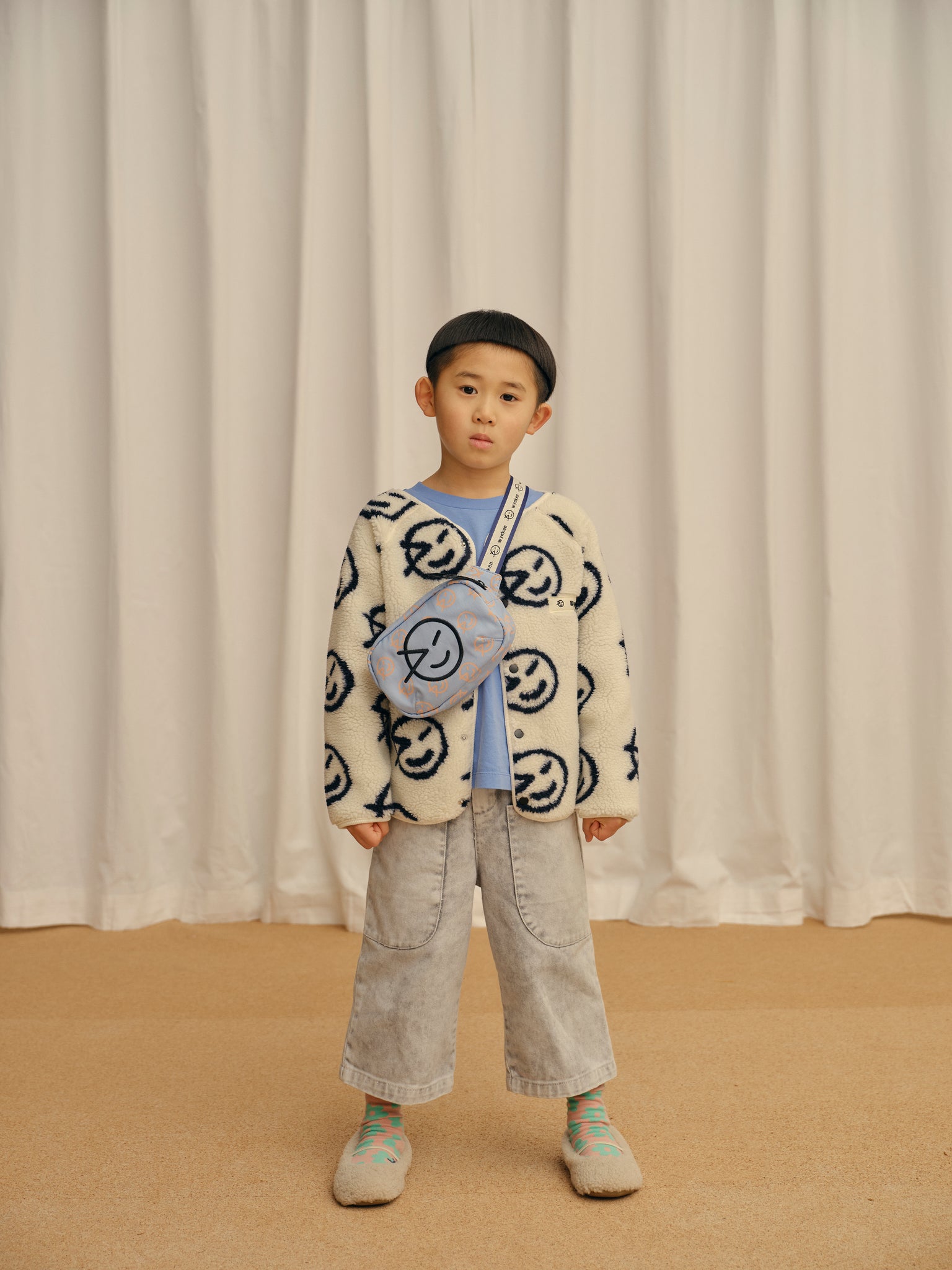 Wynken Long Bomber - Ecru / Deep Navy