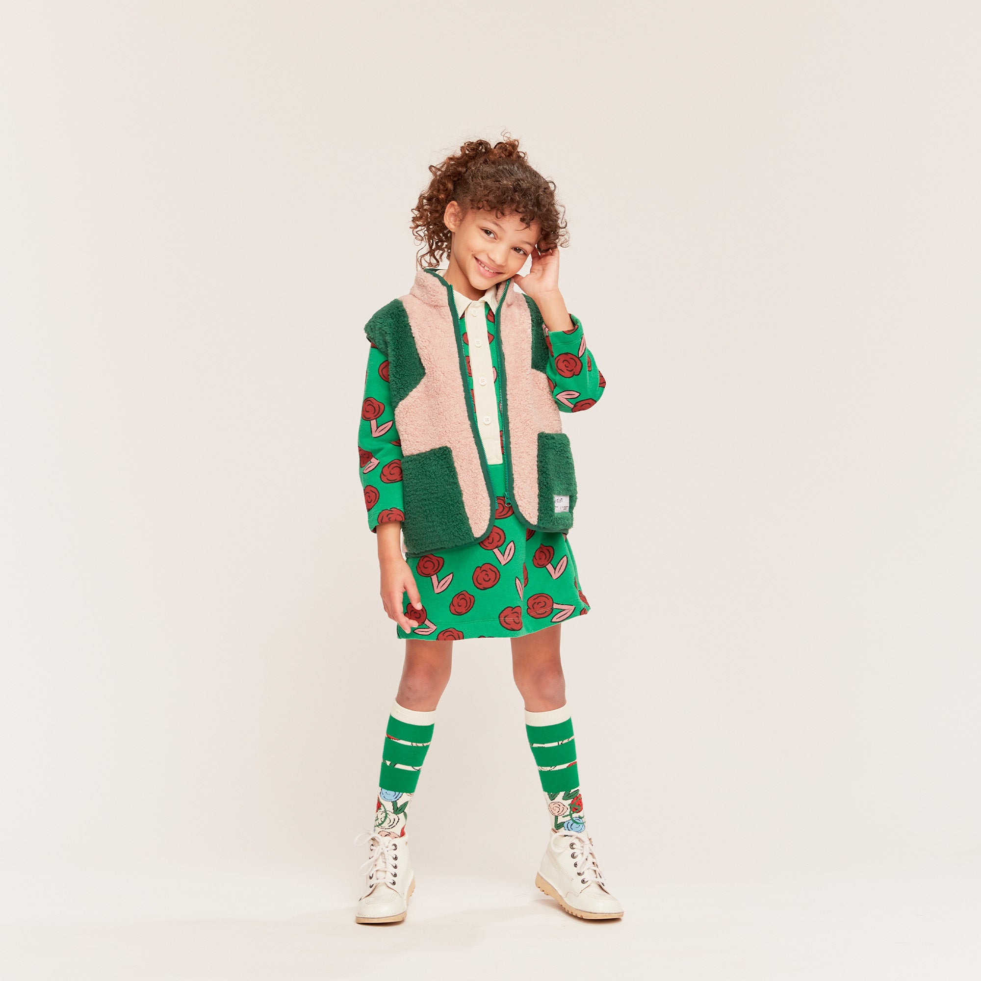 Wilderness Waistcoat - Blush Pink / Python Green