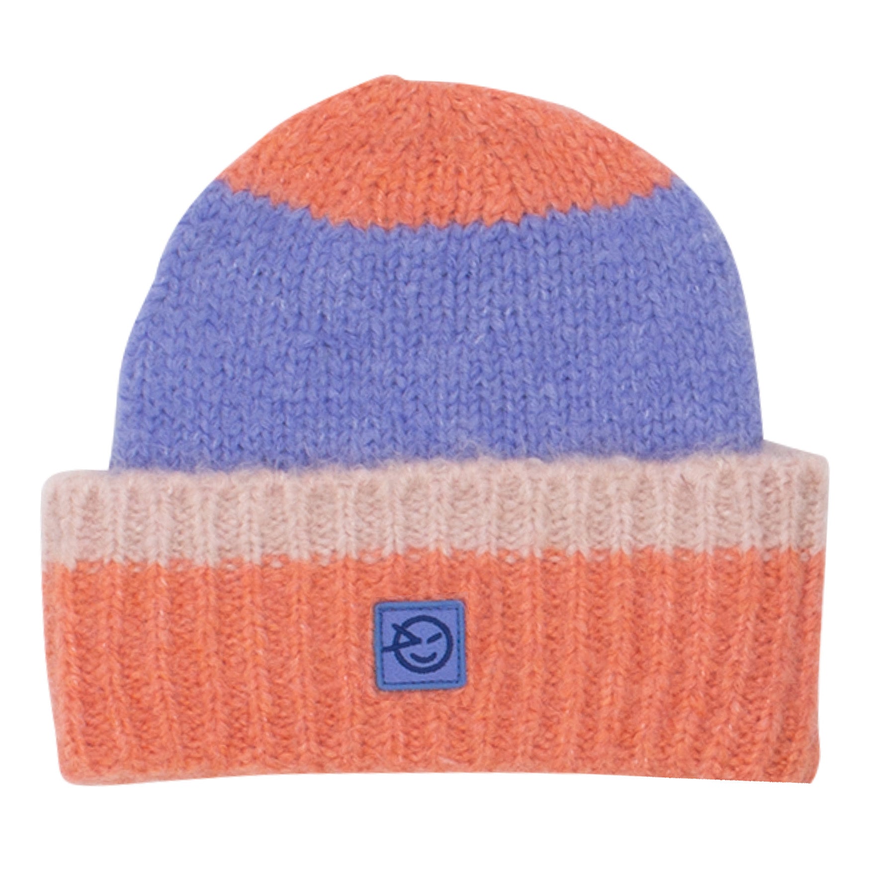 Wave Beenie - Deep Peach / Circus Blue