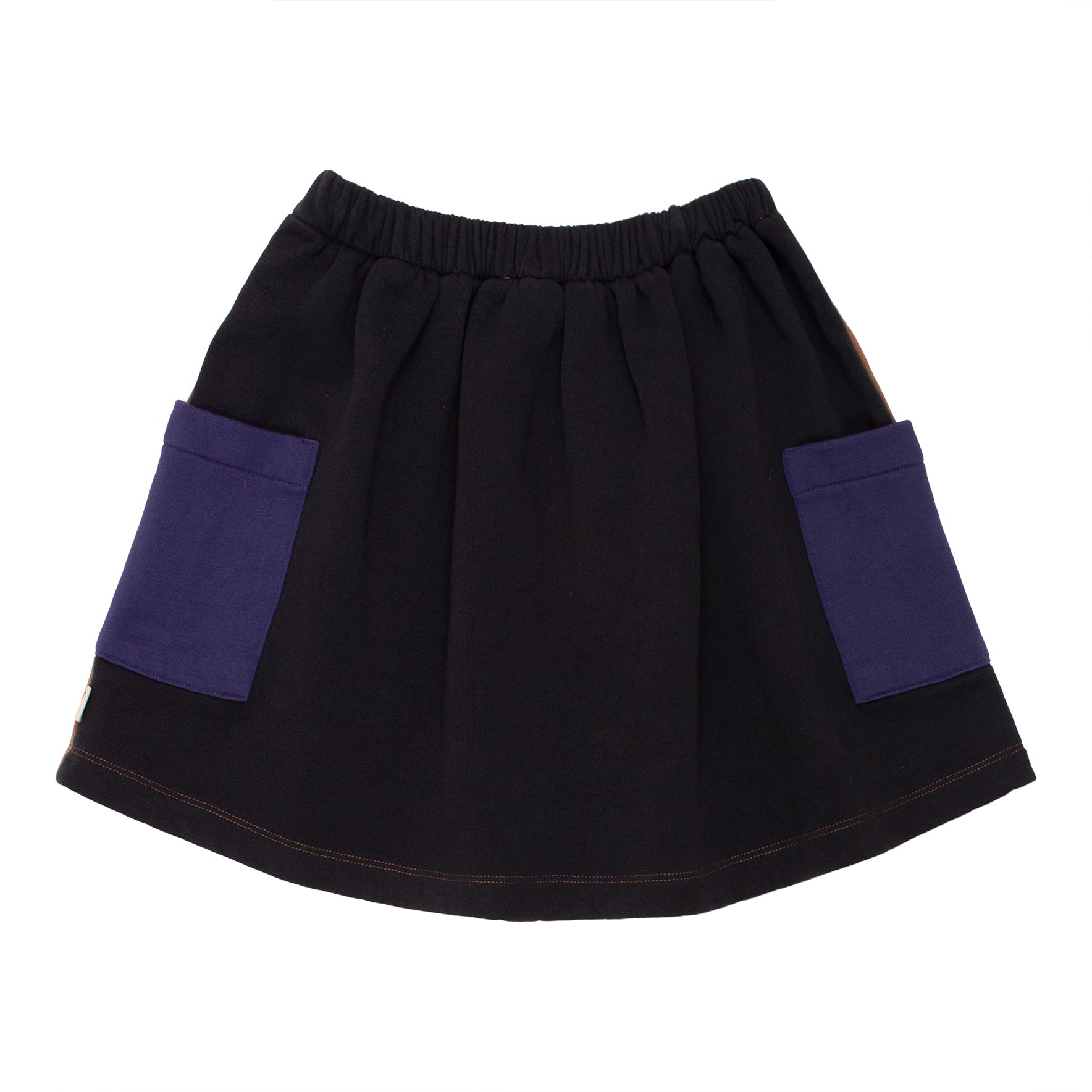 Panel Pocket Skirt - Brun, Black And Navy