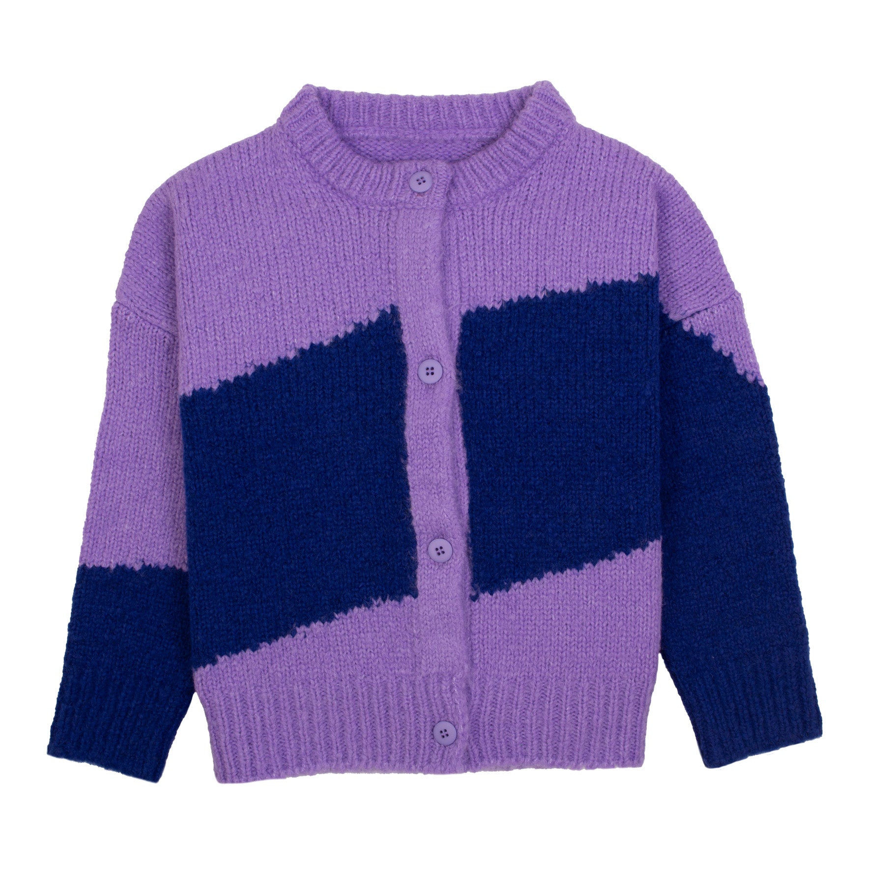 Wave Cardigan - Lilac / Night Blue