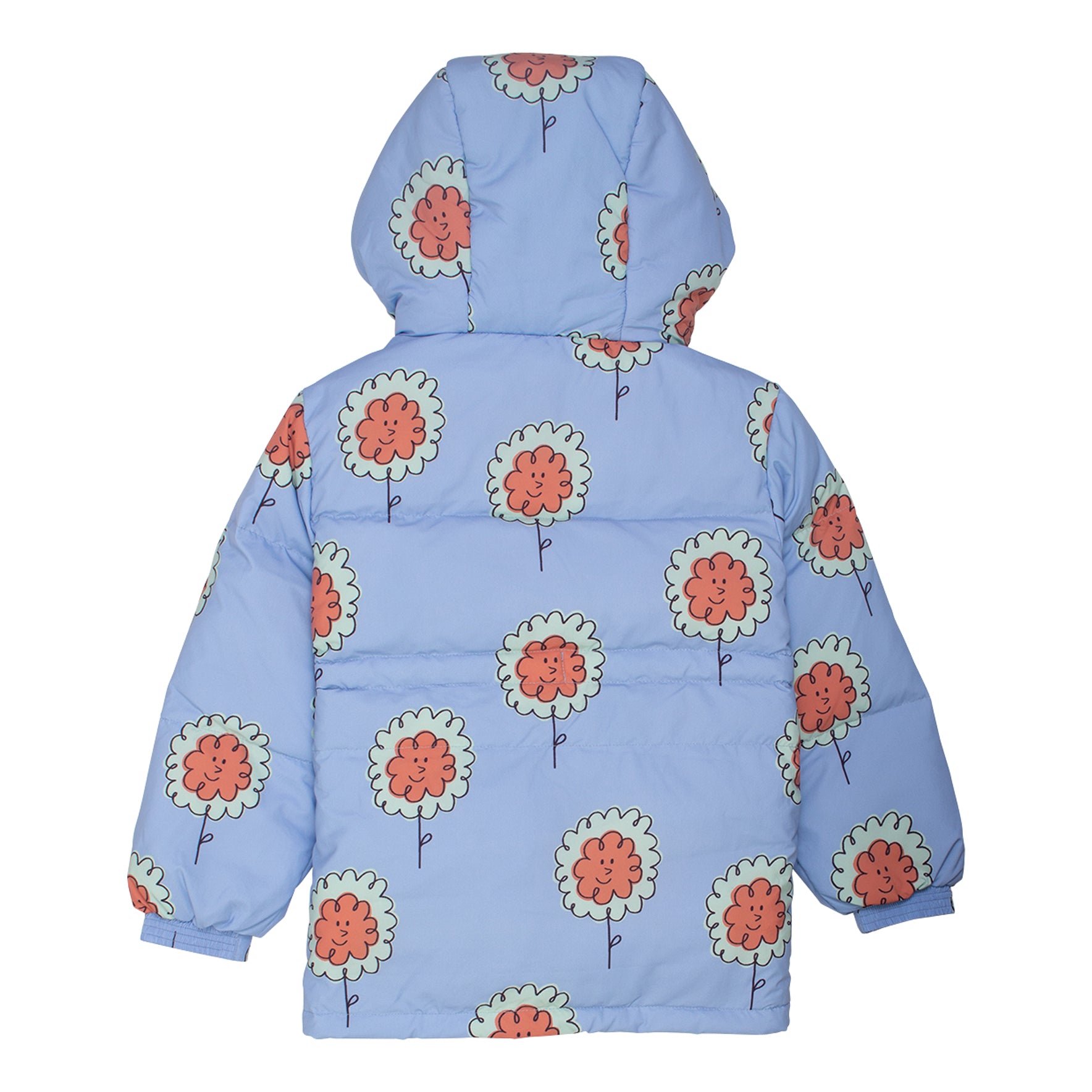 Riga Short Down Jacket - Pale Blue Flowers