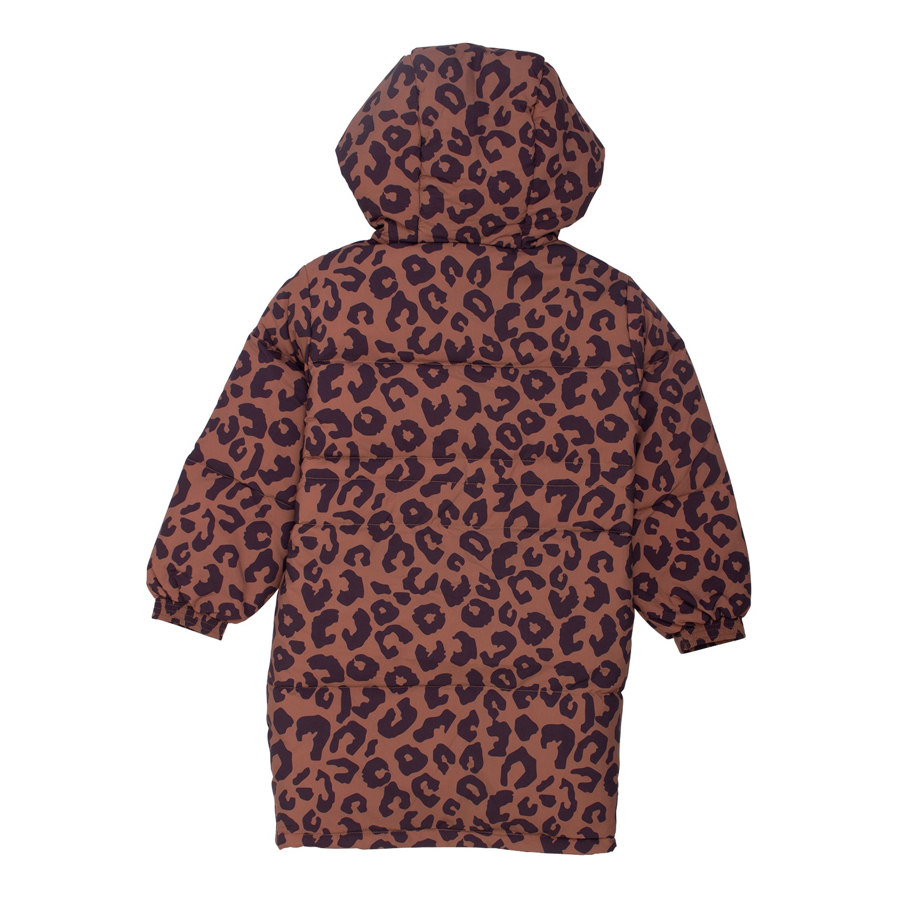 Riga Long Down Jacket - Brun Animal Print