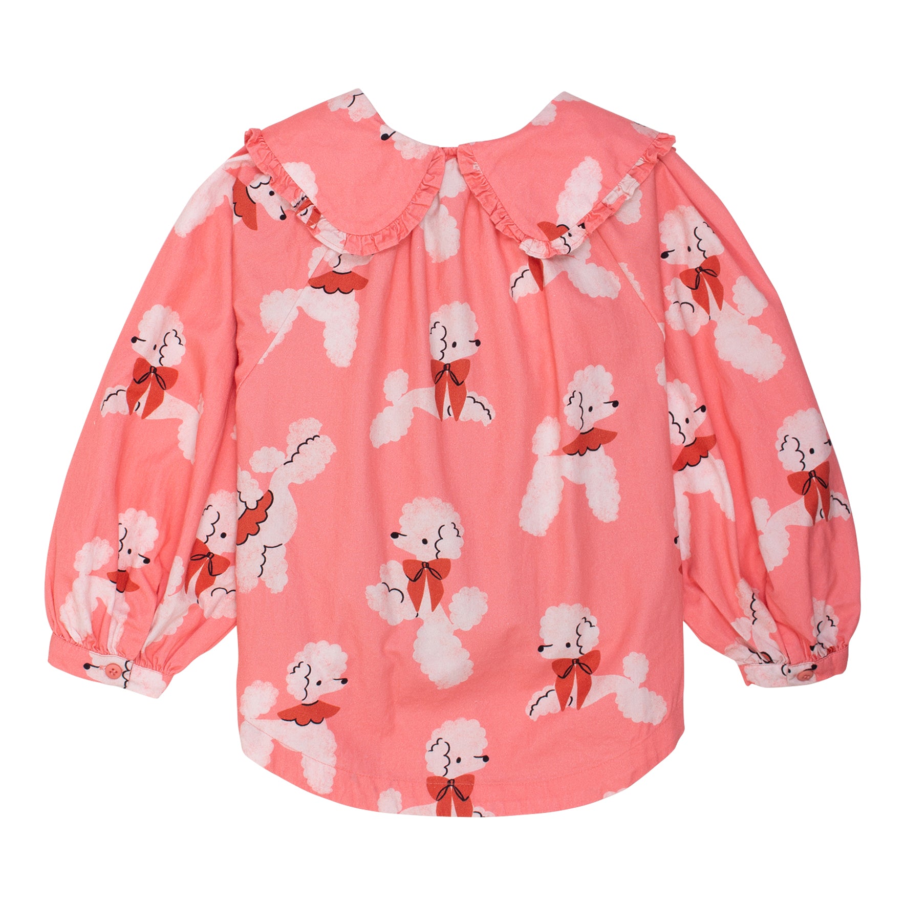 Long Sleeve Sonrisa Blouse - Pale Pink Poodles