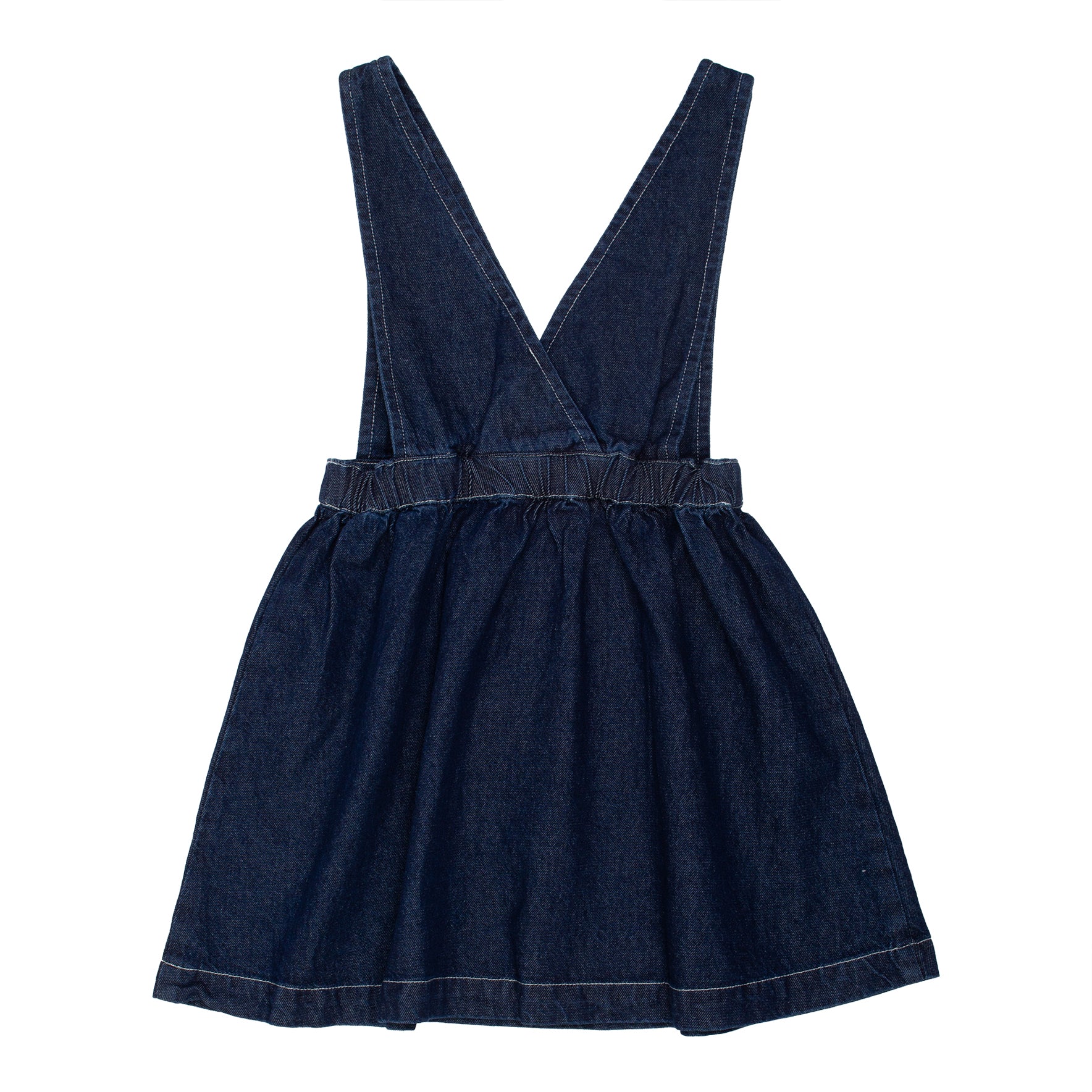 Short Chio Pinafore - Mid Blue Denim