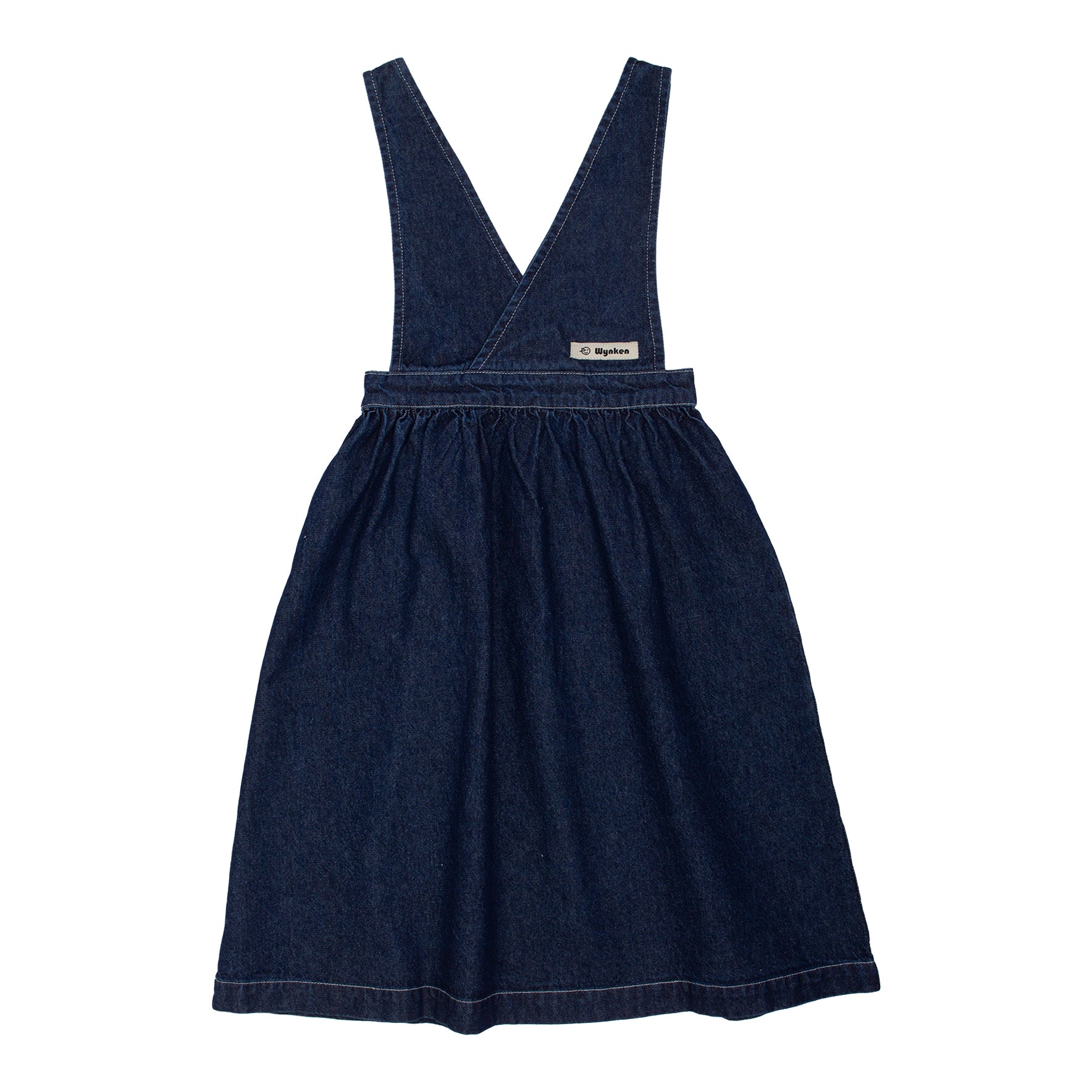 Long Chio Pinafore - Mid Blue Denim