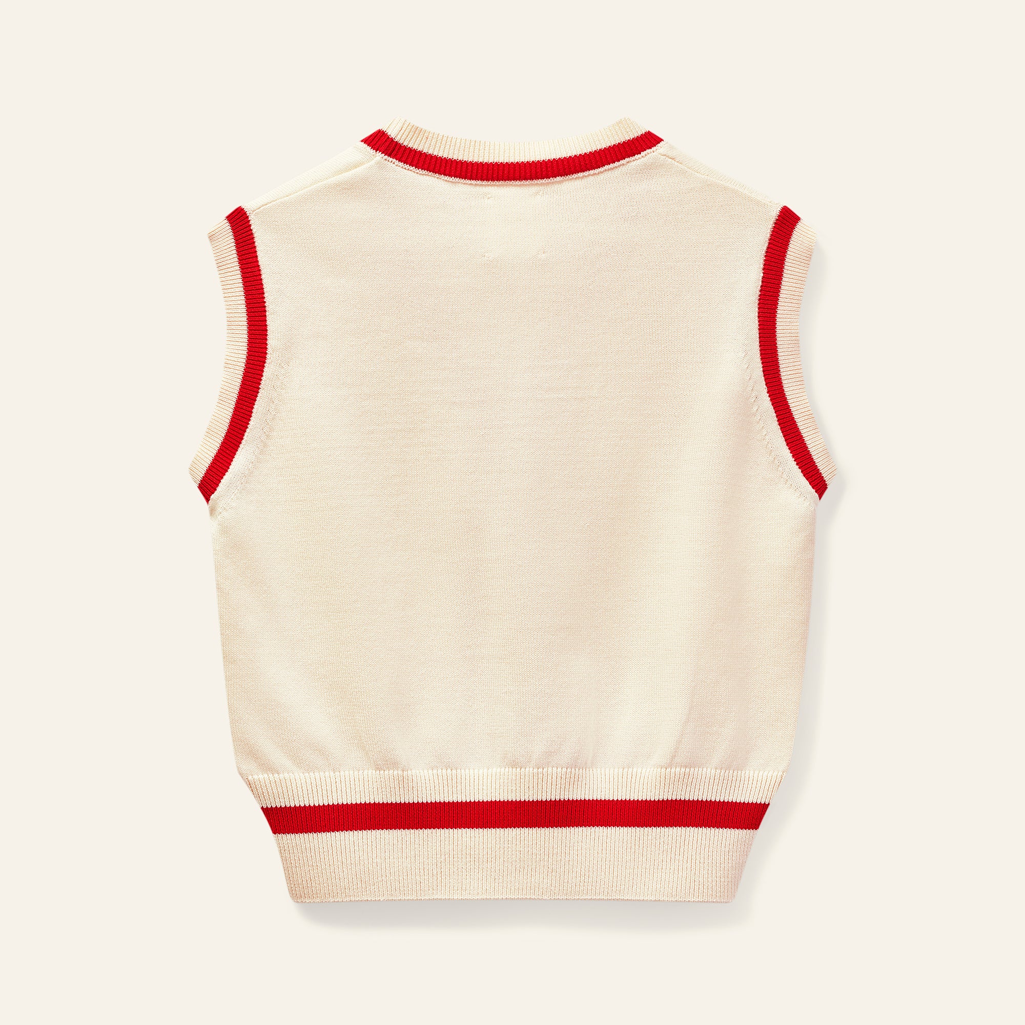 Tip Waistcoat - Ecru / Red