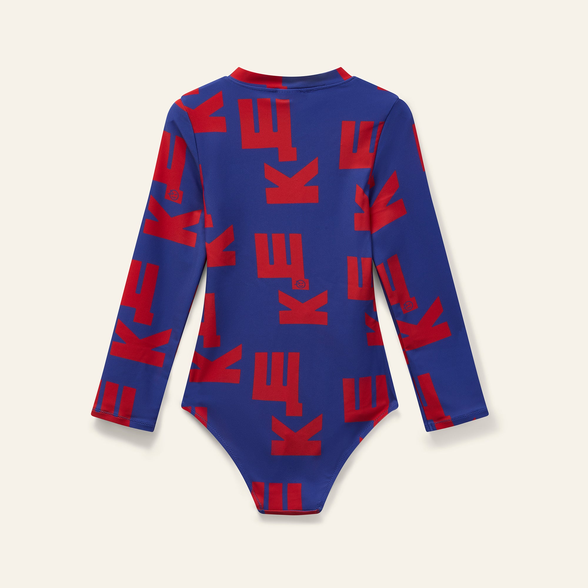 Cloud Long Sleeve Swimsuit - Klein Blue / Red