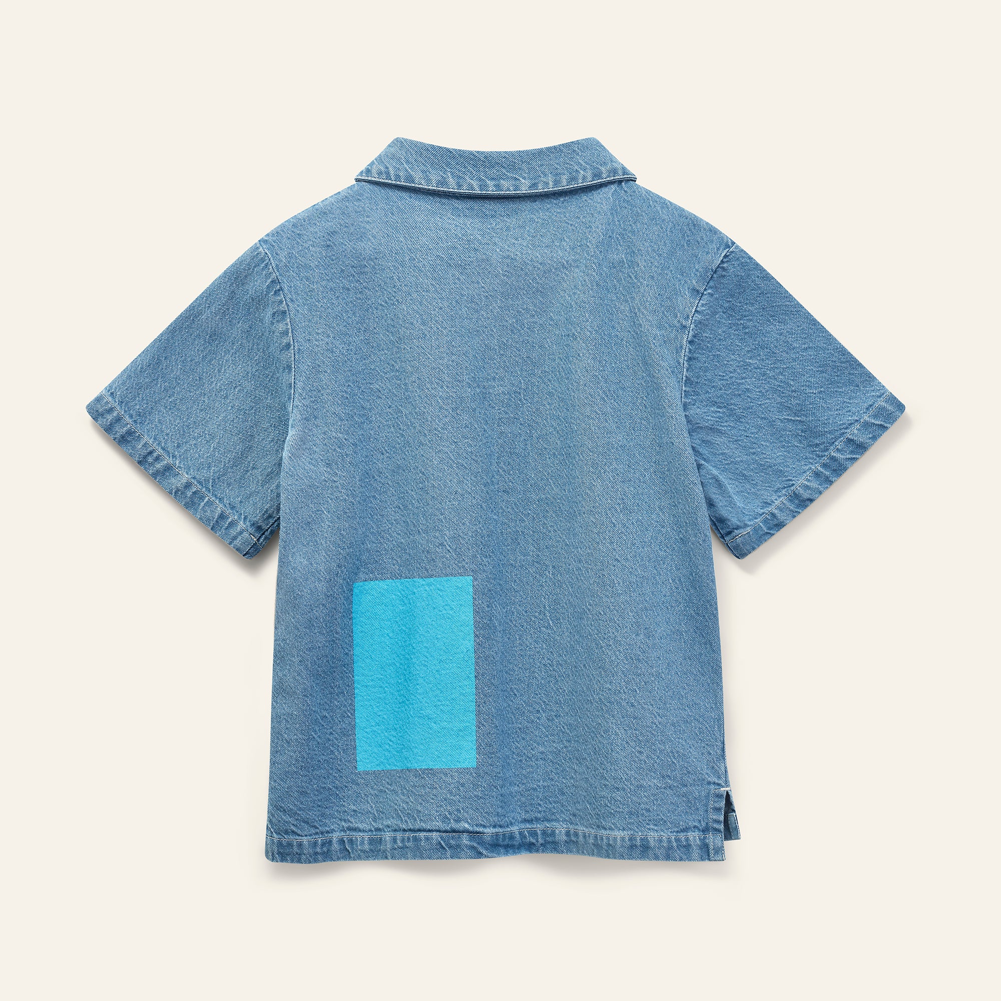 Kite Block Jean Shirt - Sunset Red / Navy