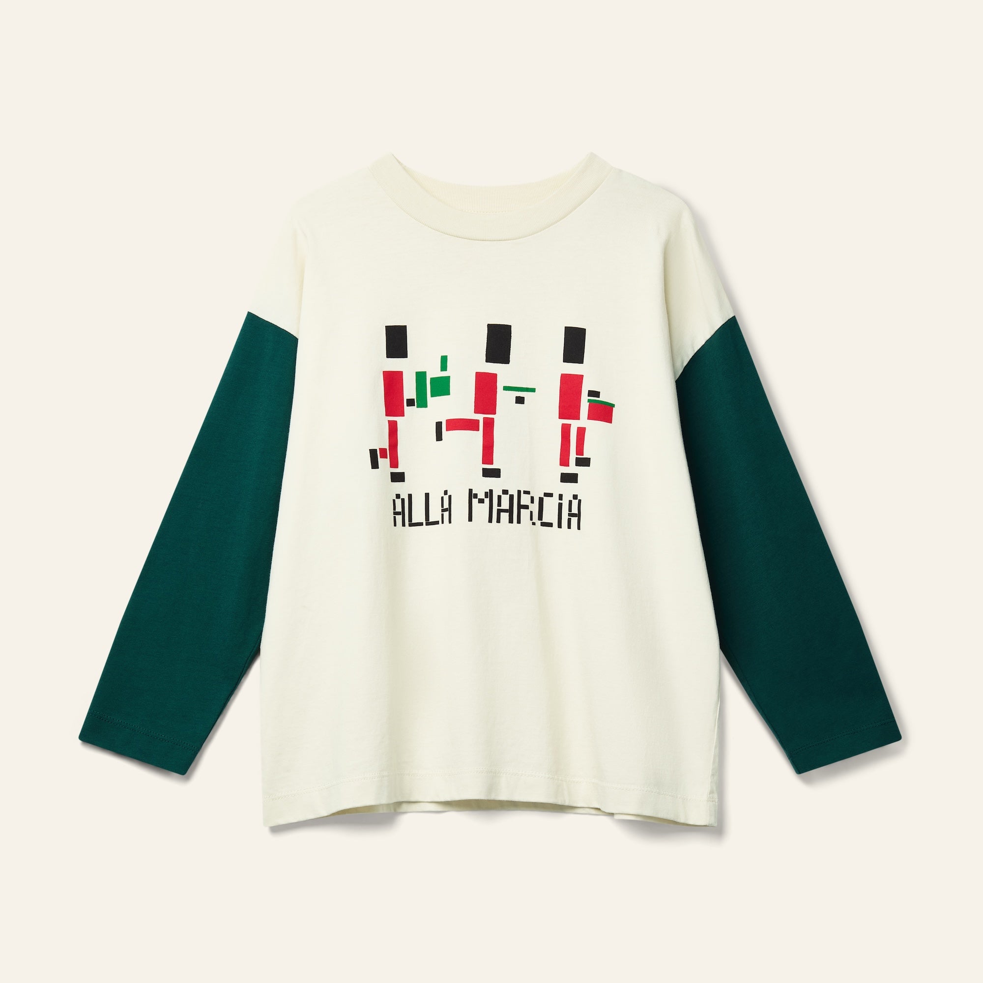 Kukka Tee - Cream / Forest Green