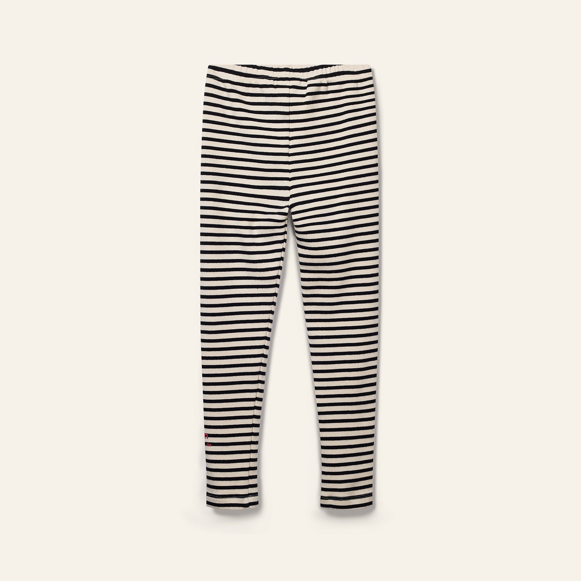 Lento Leggings - Black / Ecru Stripe