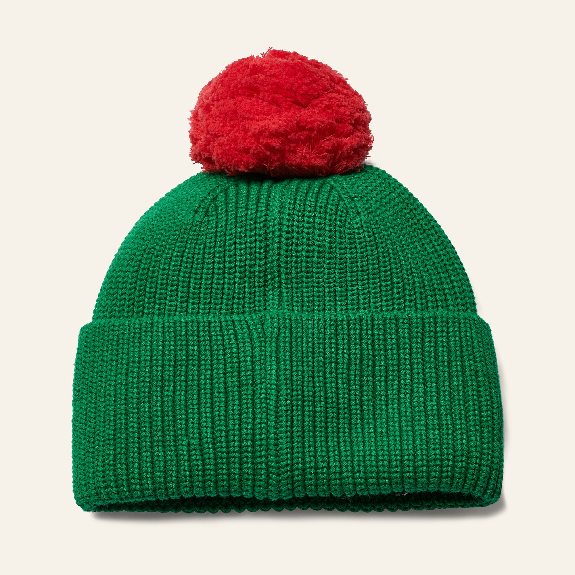Pom Pom Beanie - Python Green