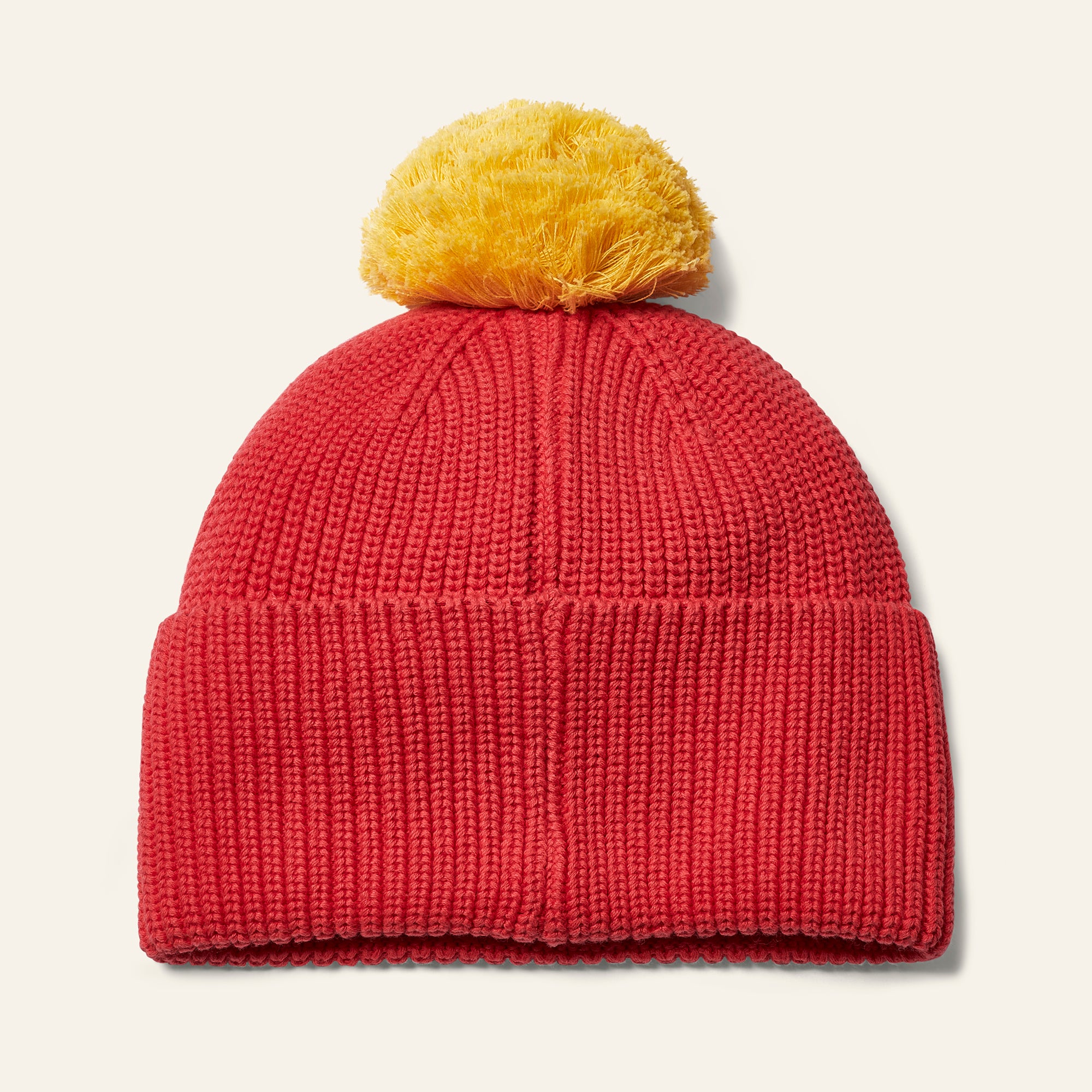 Pom Pom Beanie - Rouge