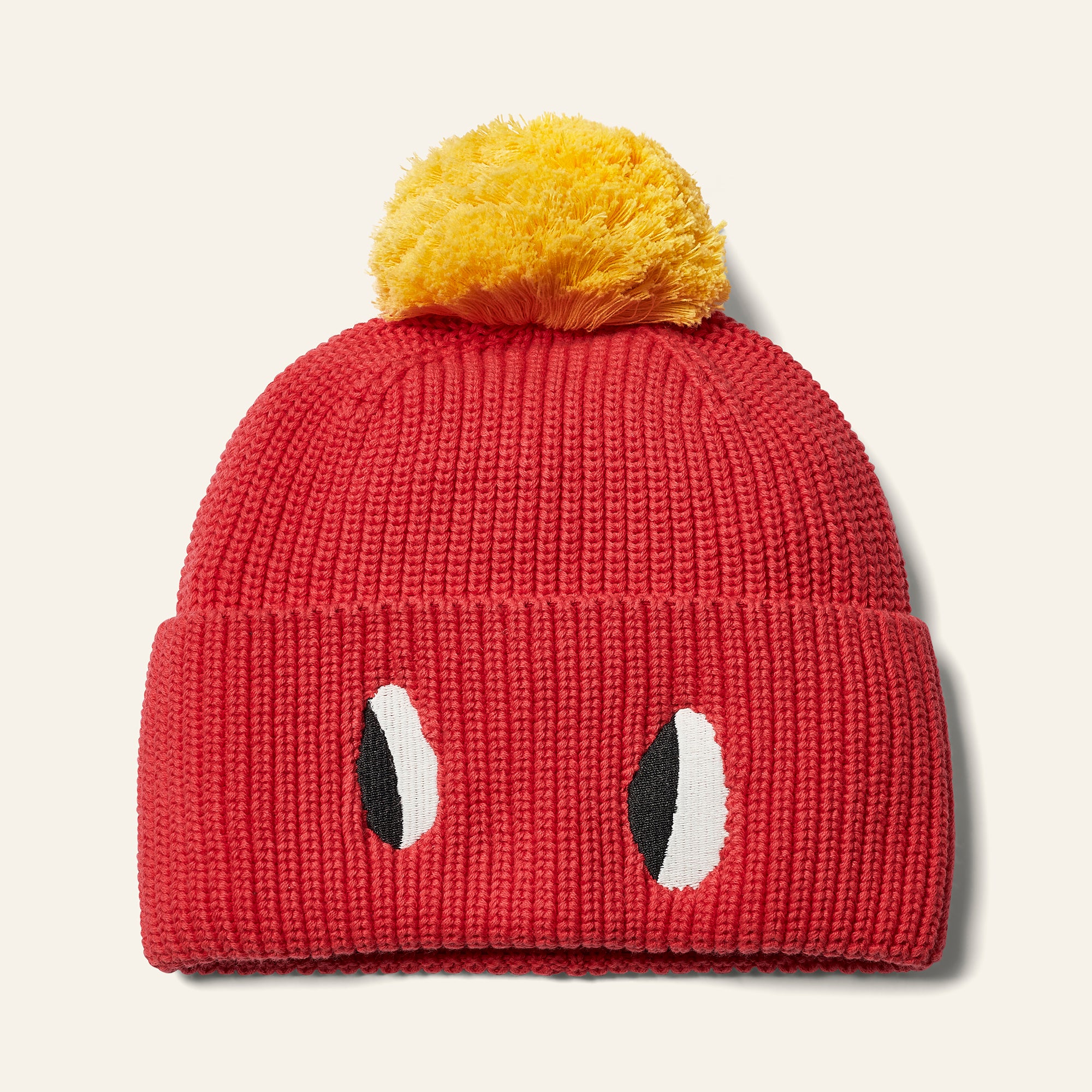 Pom Pom Beanie - Rouge