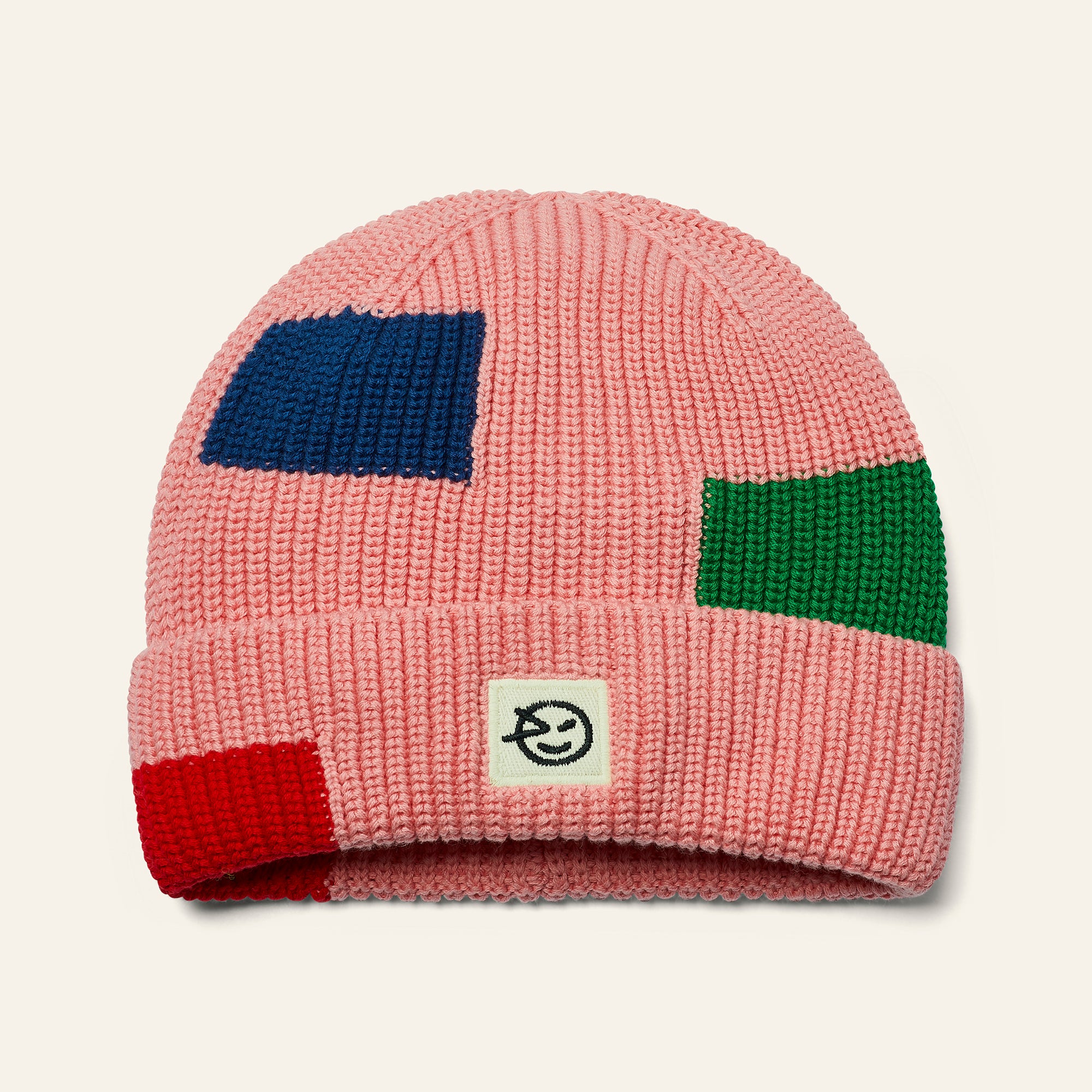 Block Beanie - Blush Pink Multi
