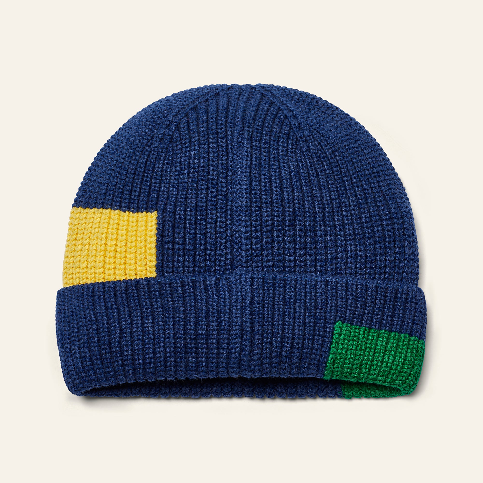 Block Beanie - Navy Multi