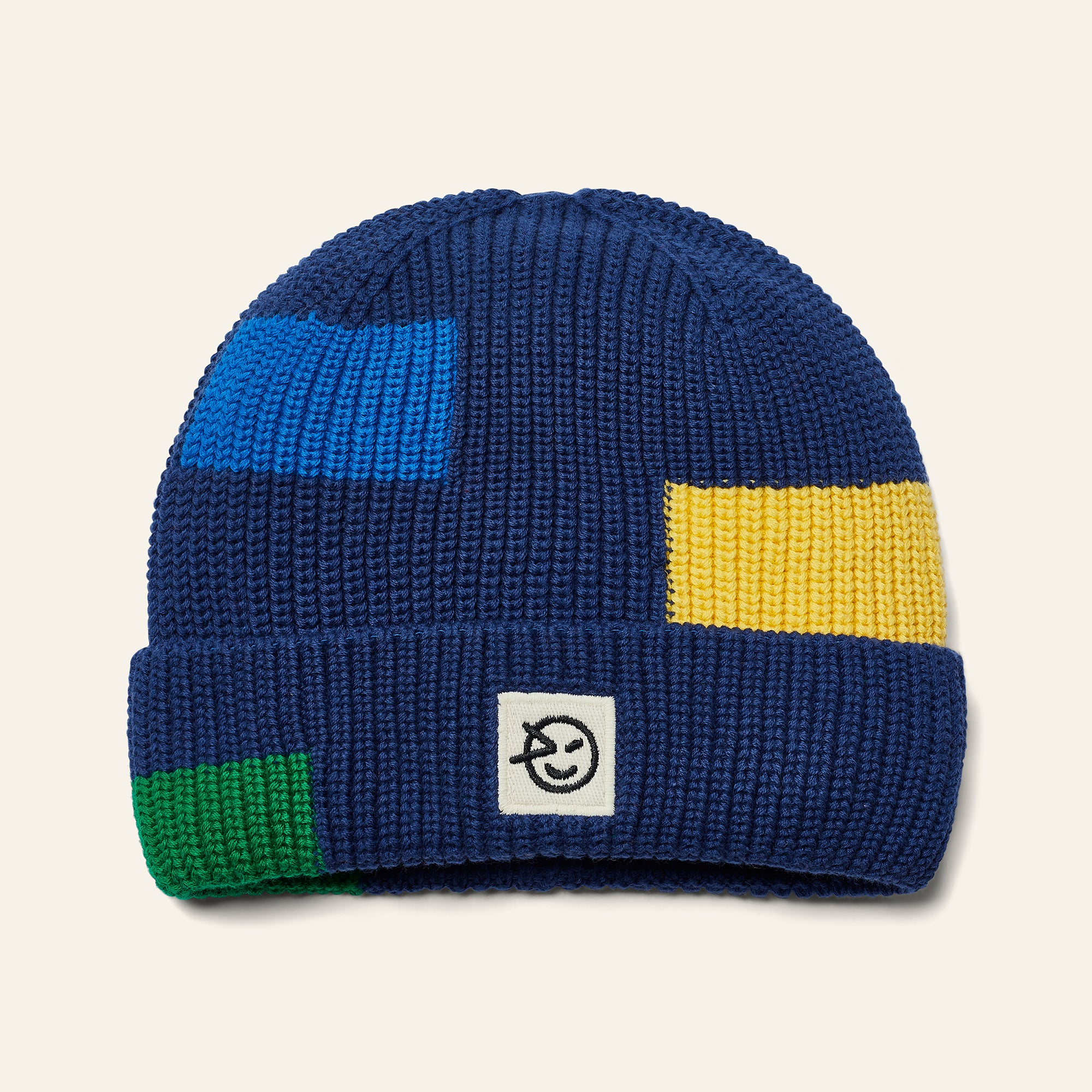 Block Beanie - Navy Multi