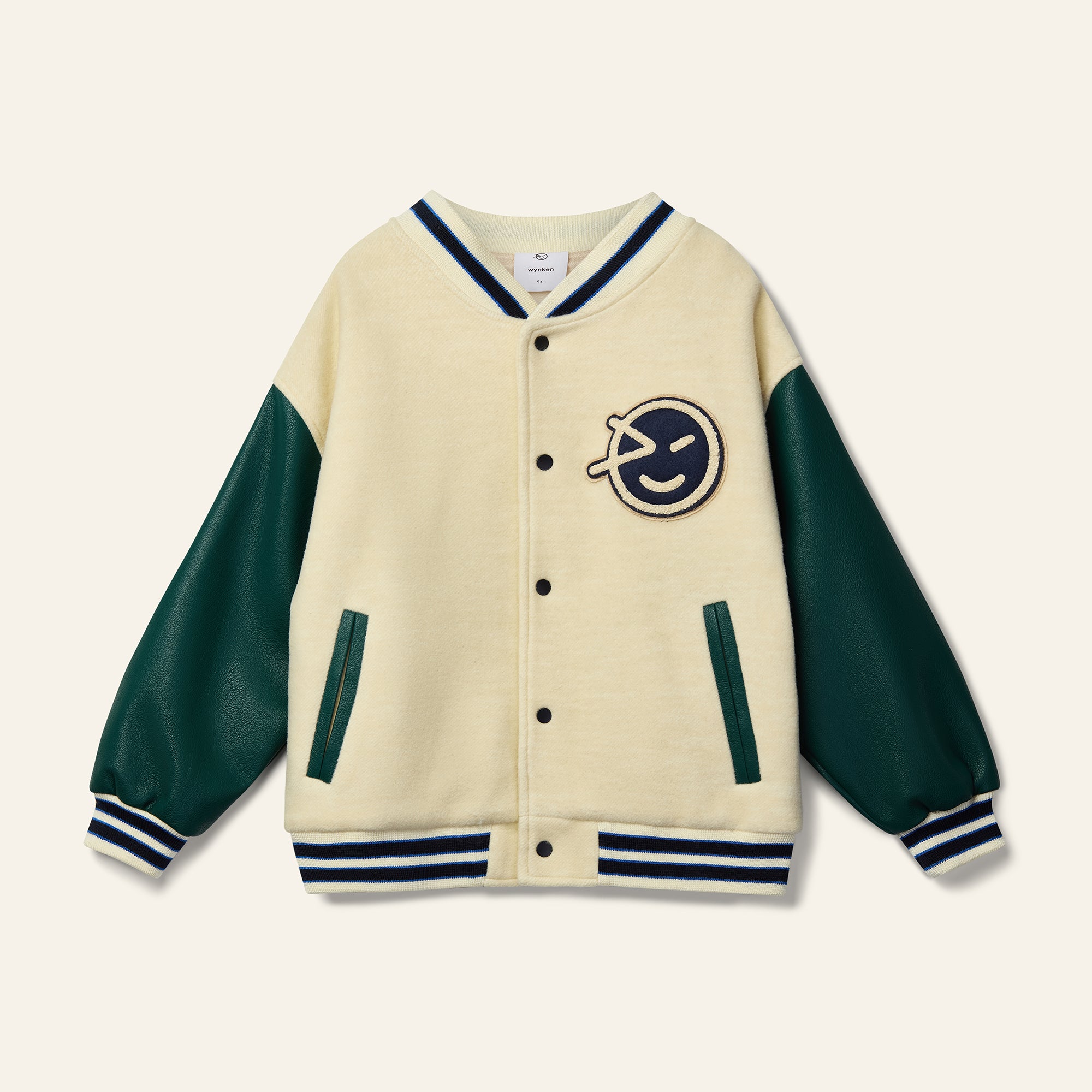 Mako Bomber - Ecru / Forest Green