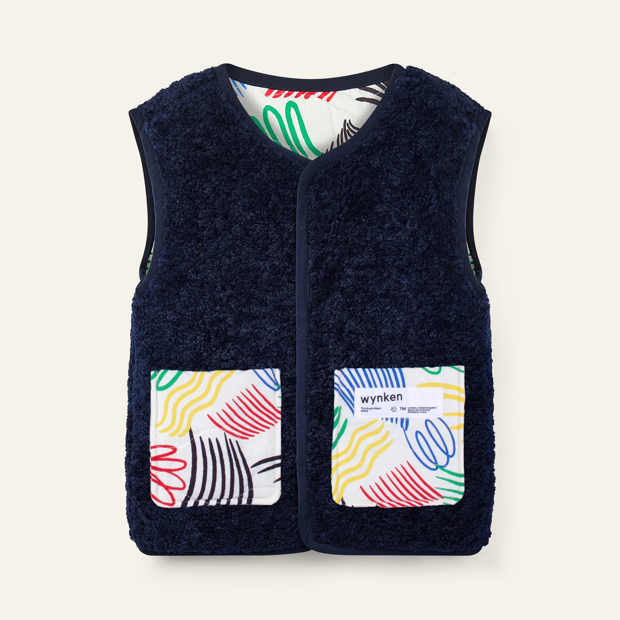 Allegro Reversible Waistcoat - Allegro Print / Navy