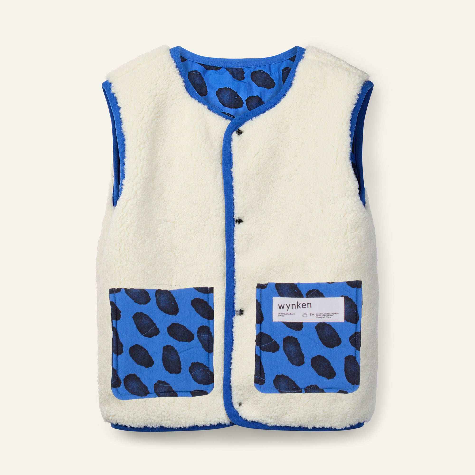 Allegro Reversible Waistcoat - True Blue / Ecru