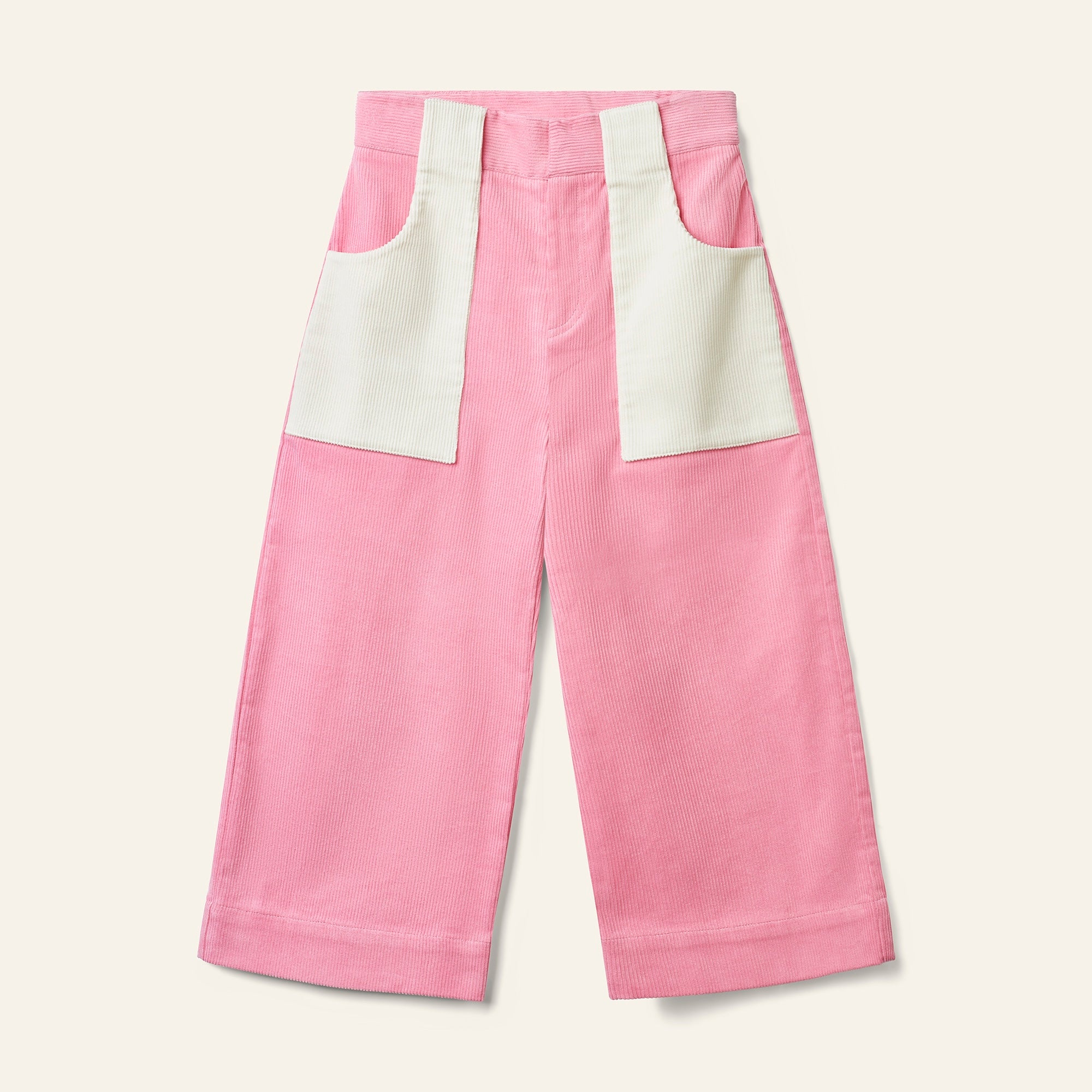 Micro Cord Pony Pant - Pink / Ecru