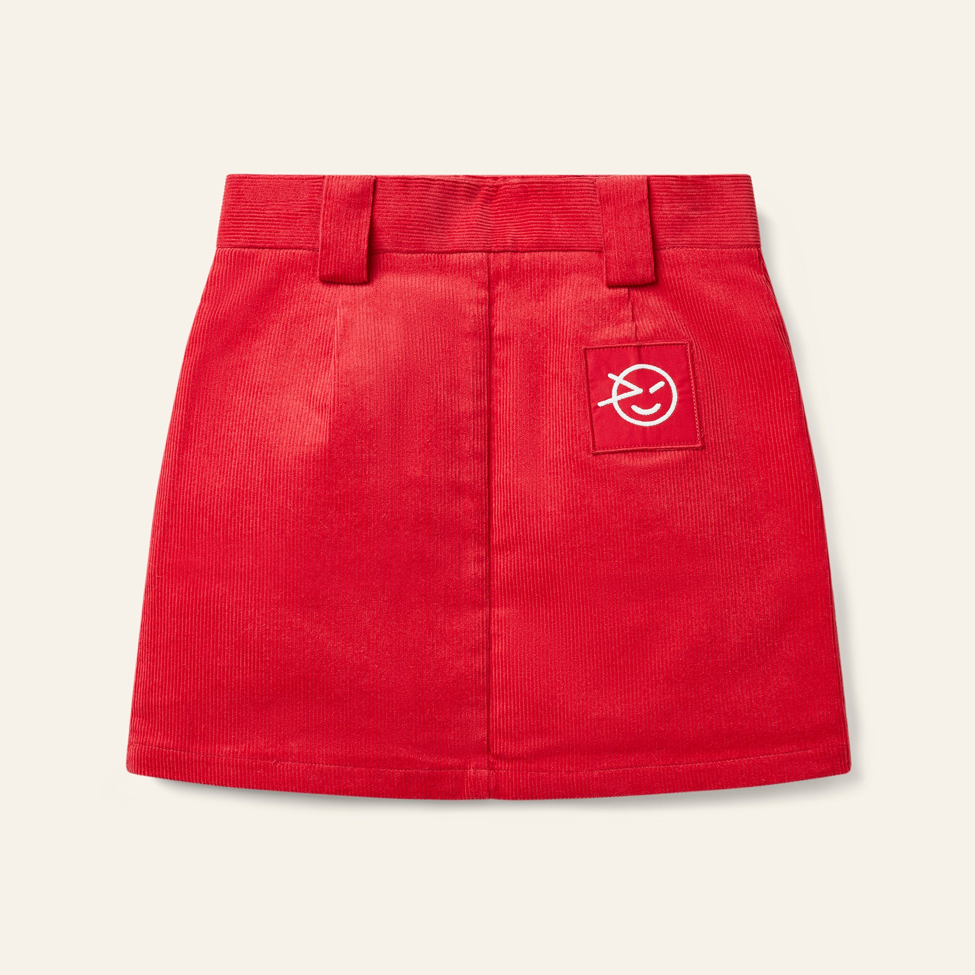Micro Cord Pony Skirt - Rouge / Ecru