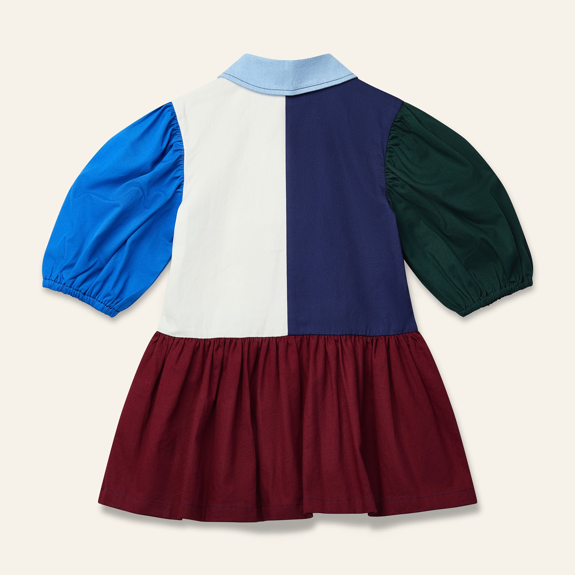 Beau Collar Dress - Navy / Multi