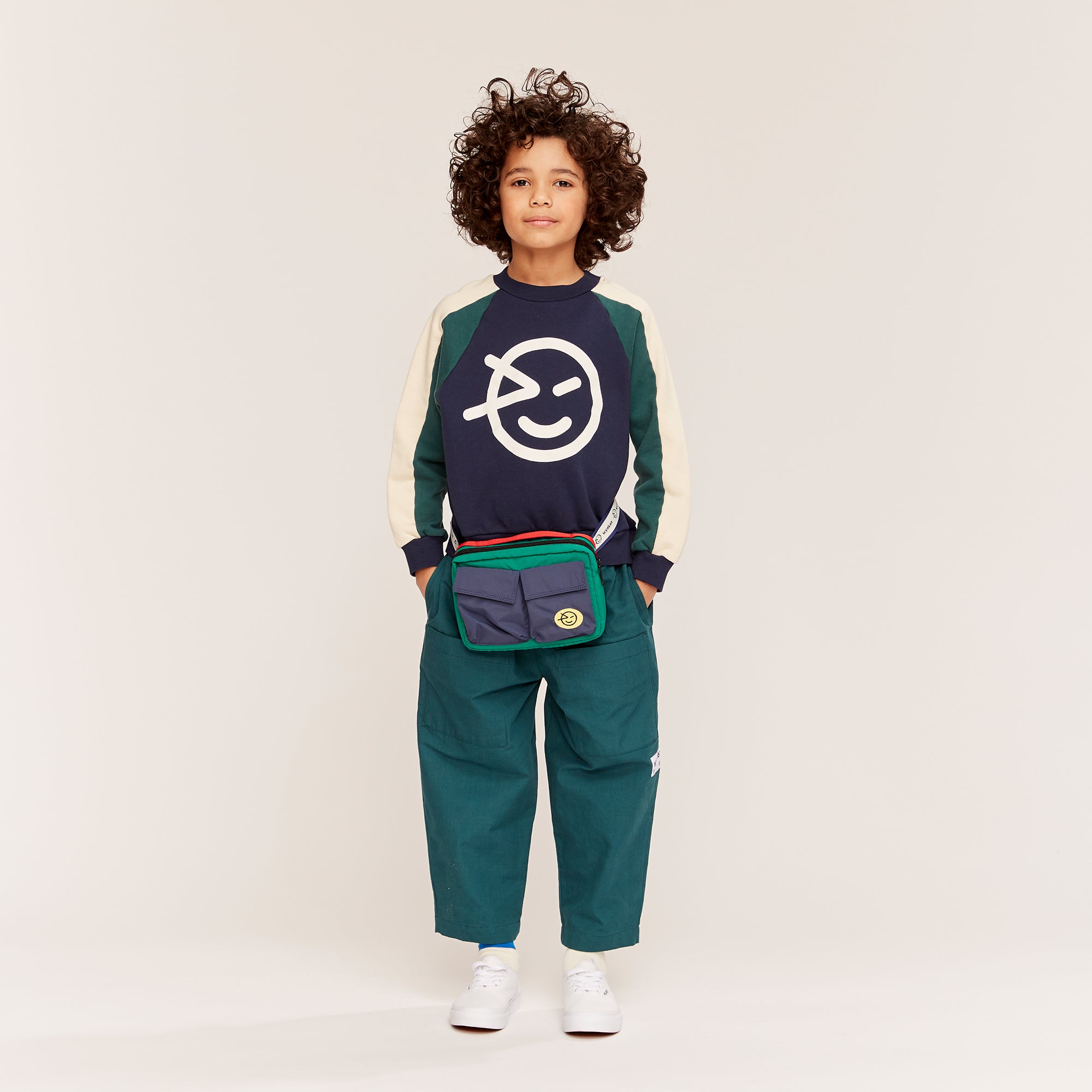 Wynk Panel Sweat - Navy / Green / Cream