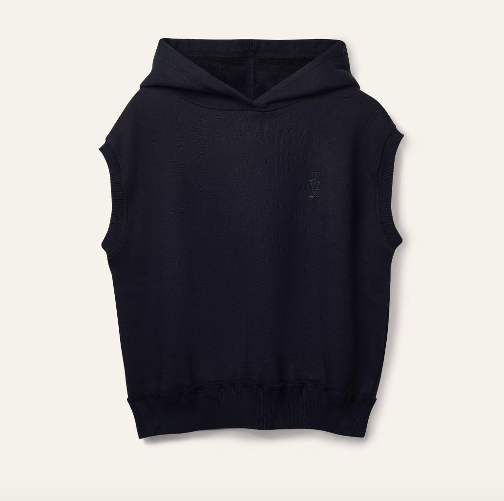 Twk Less Sleeve Hoody - Black