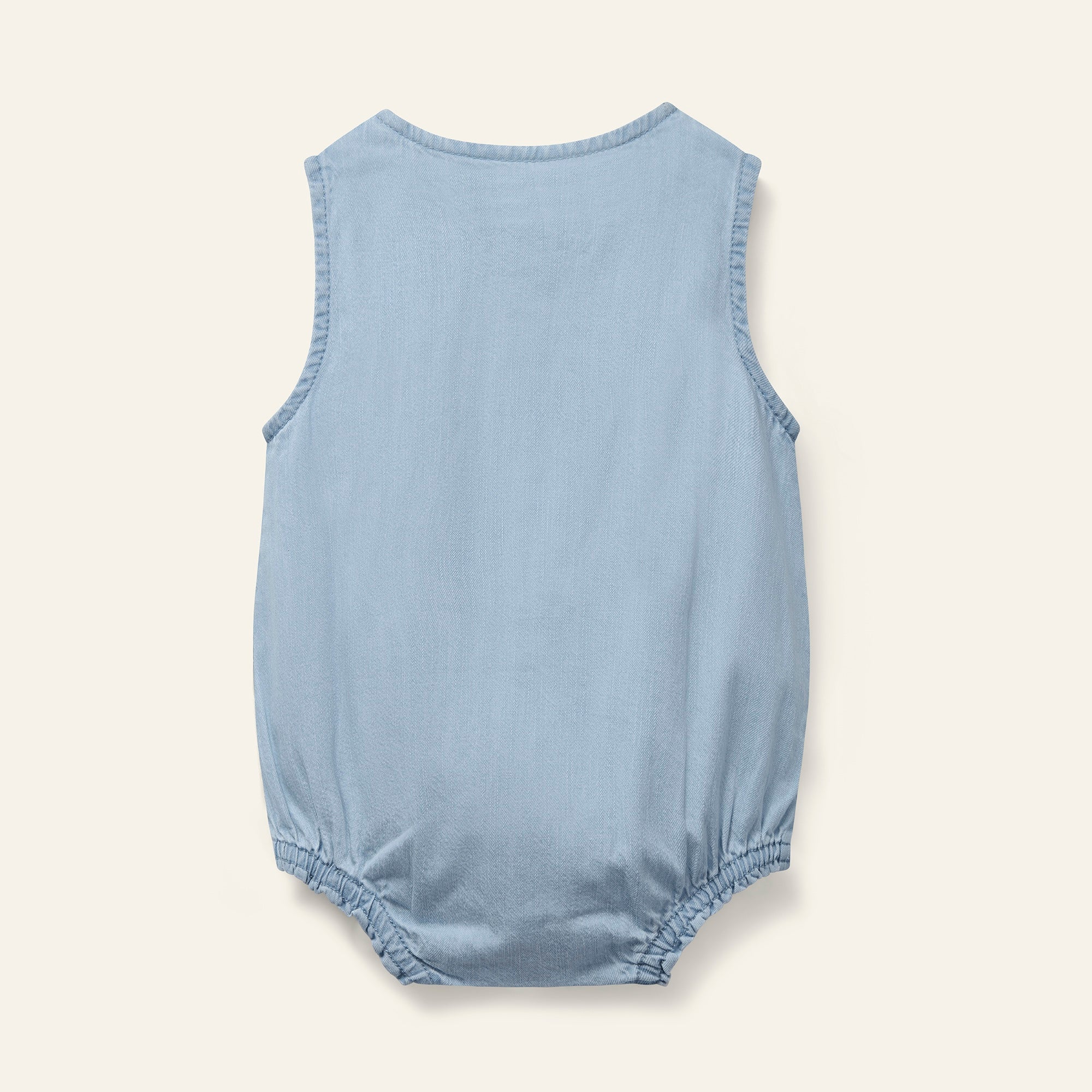 Mini Woven Romper - Pale Bleach Denim