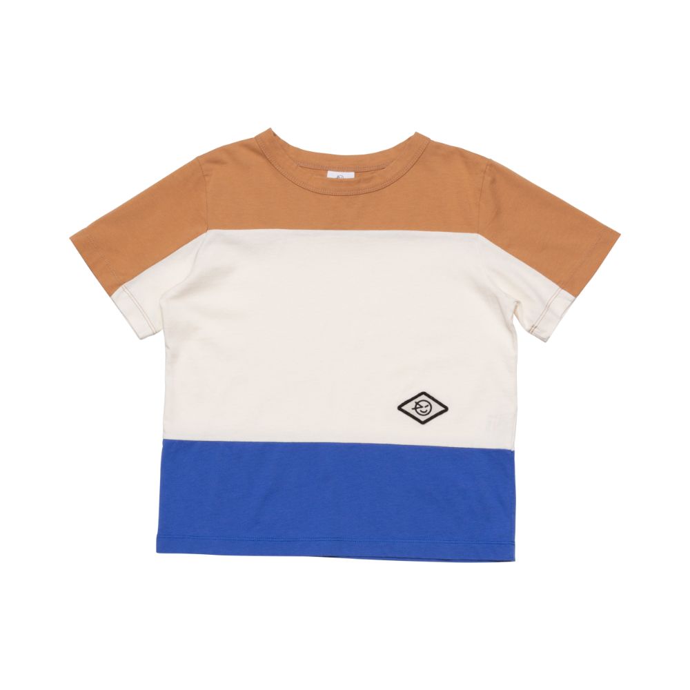 Block Tee - Blue / Cloud / Caramel