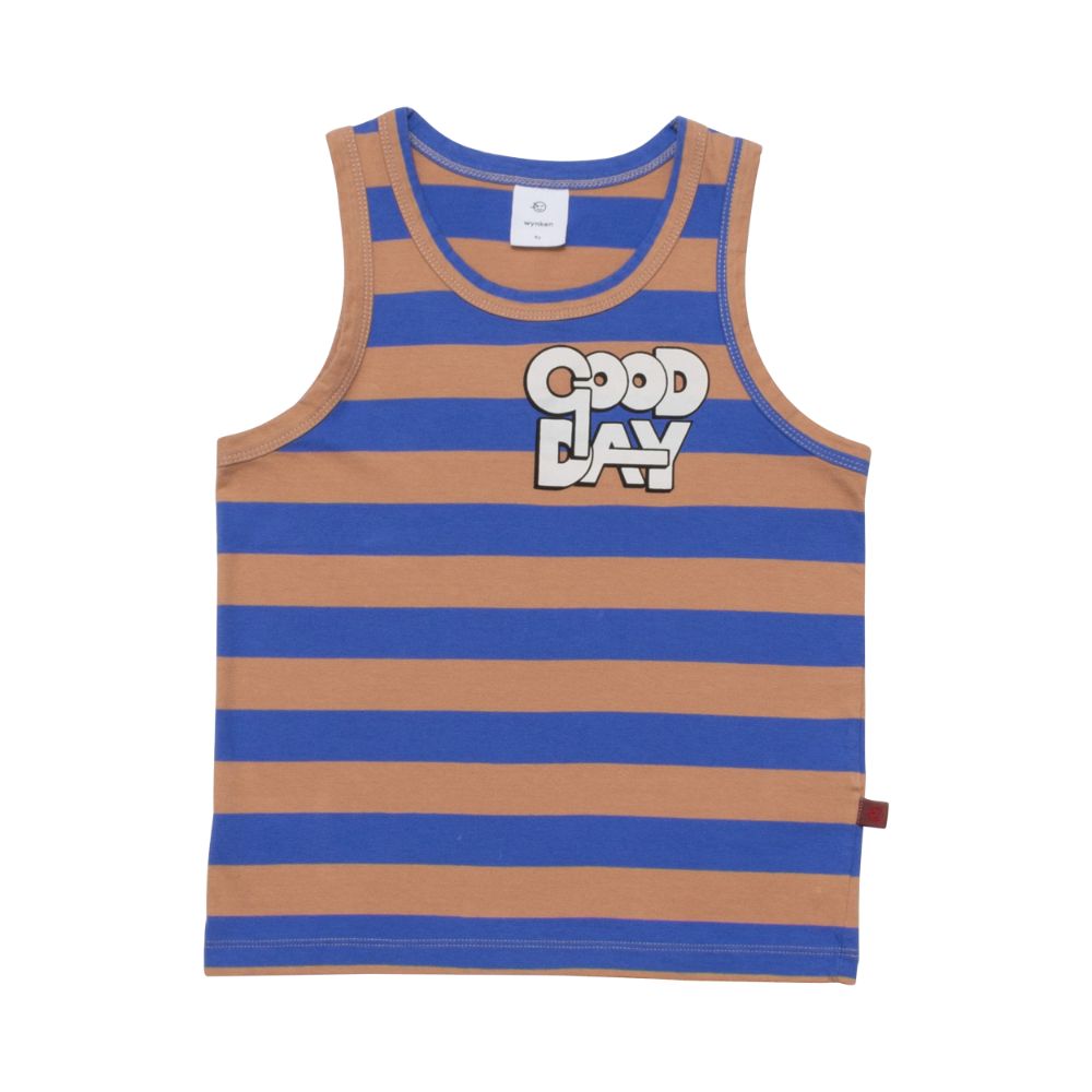 Stripe Vest - Caramel / Blue Stripe