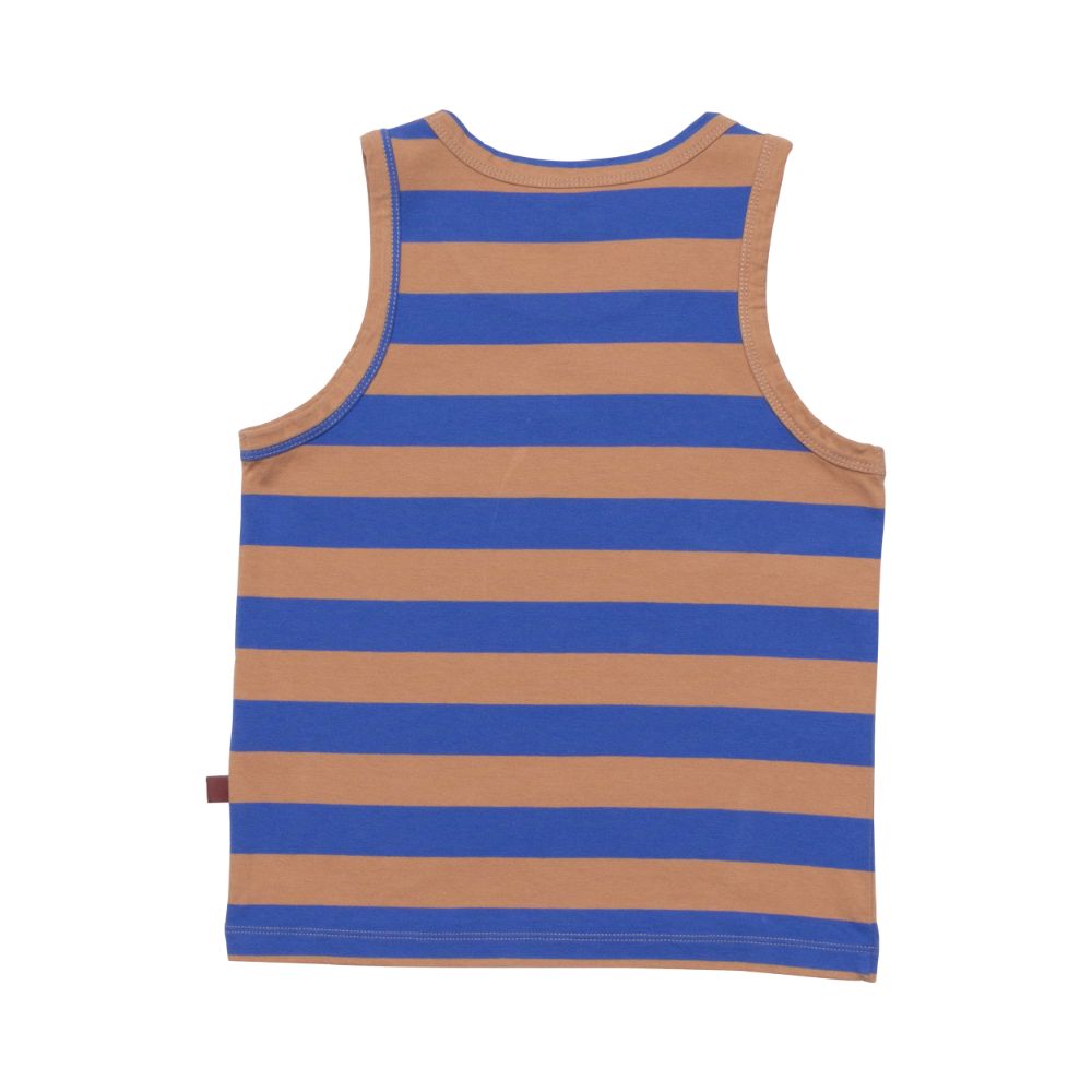 Stripe Vest - Caramel / Blue Stripe