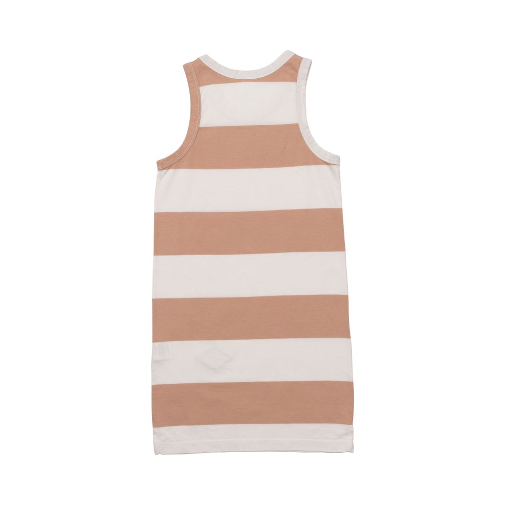 Vest Dress - Cloud / Pink Earth Stripe