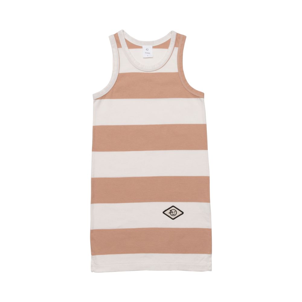 Vest Dress - Cloud / Pink Earth Stripe